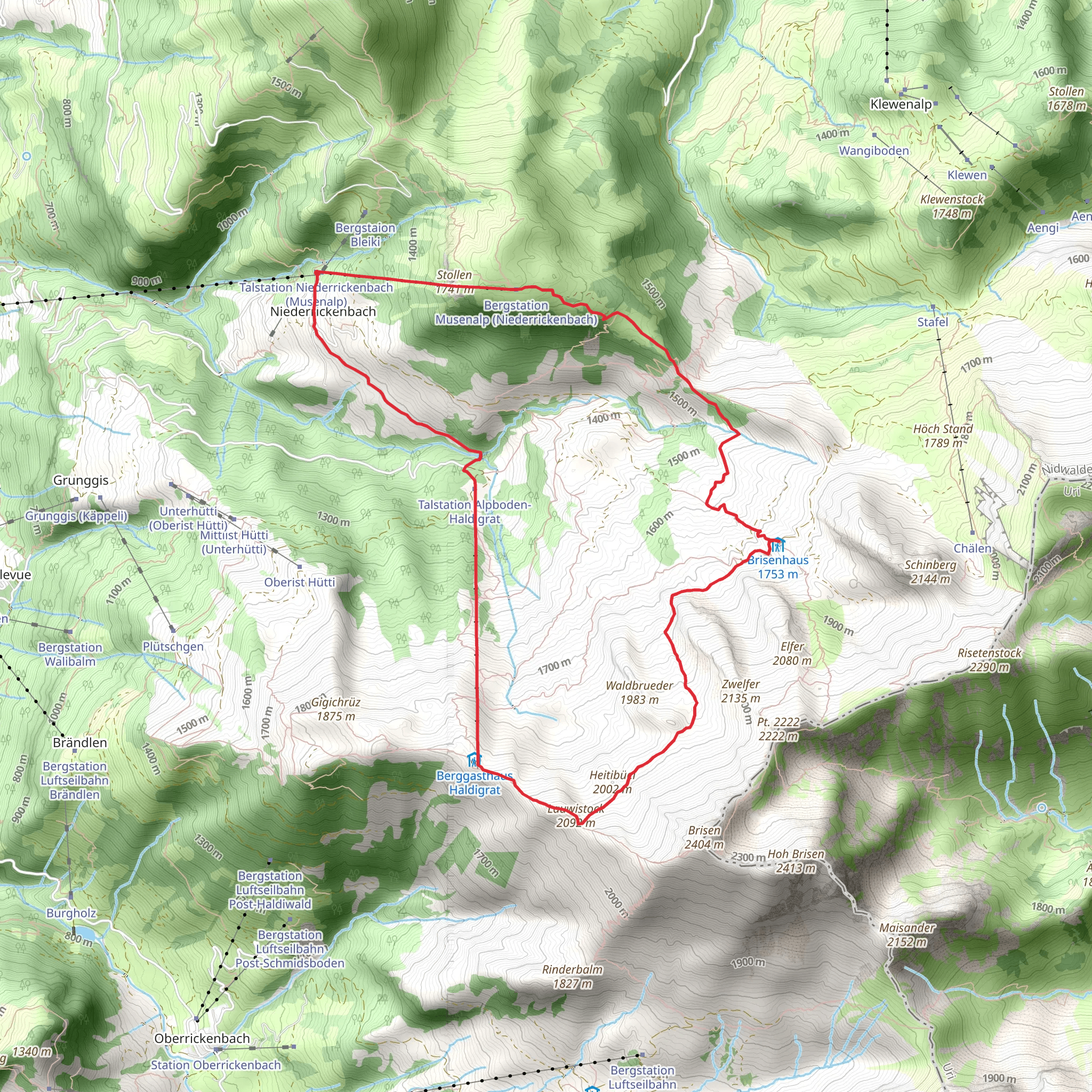 At the foot of the Brisen mobile static map