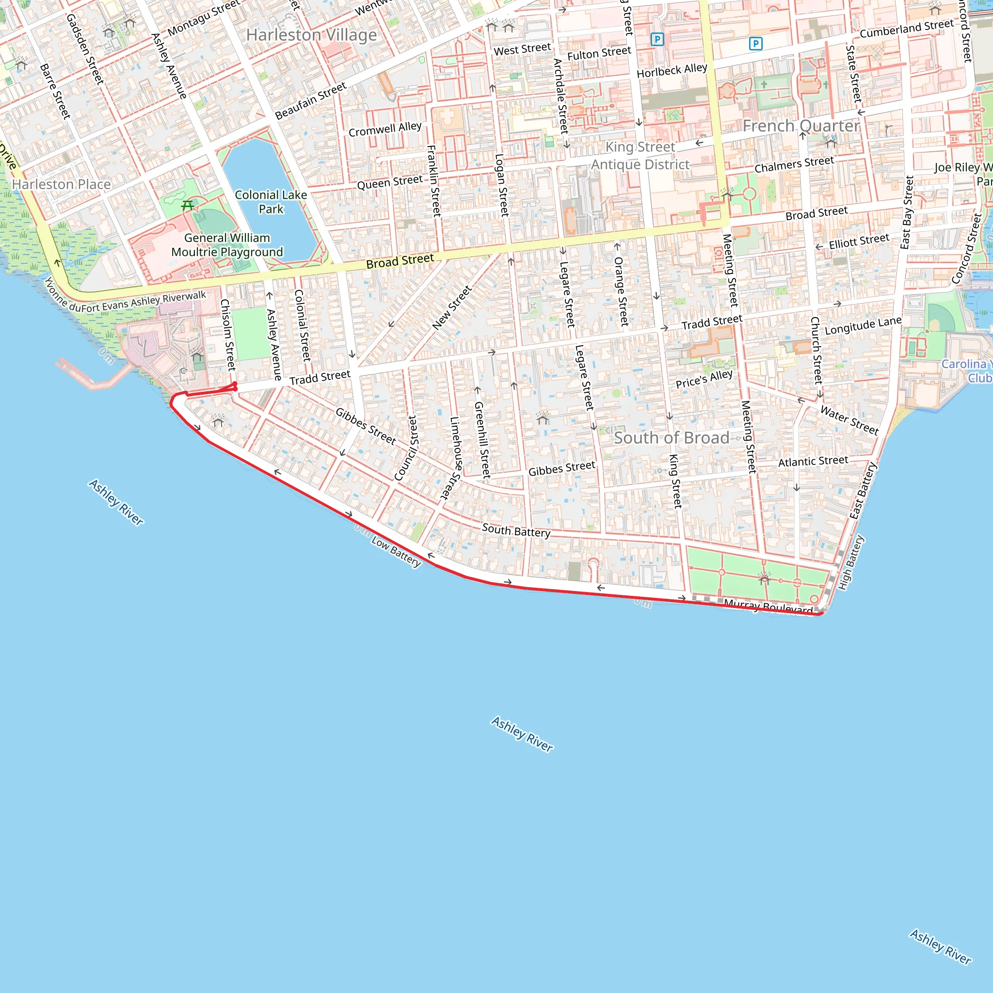 Murray Boulevard mobile static map