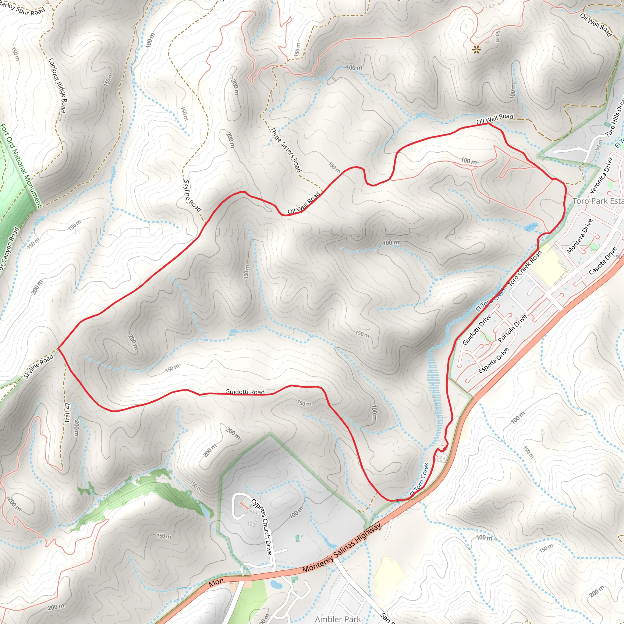 Guidotti Road and El Toro Creek Loop mobile static map