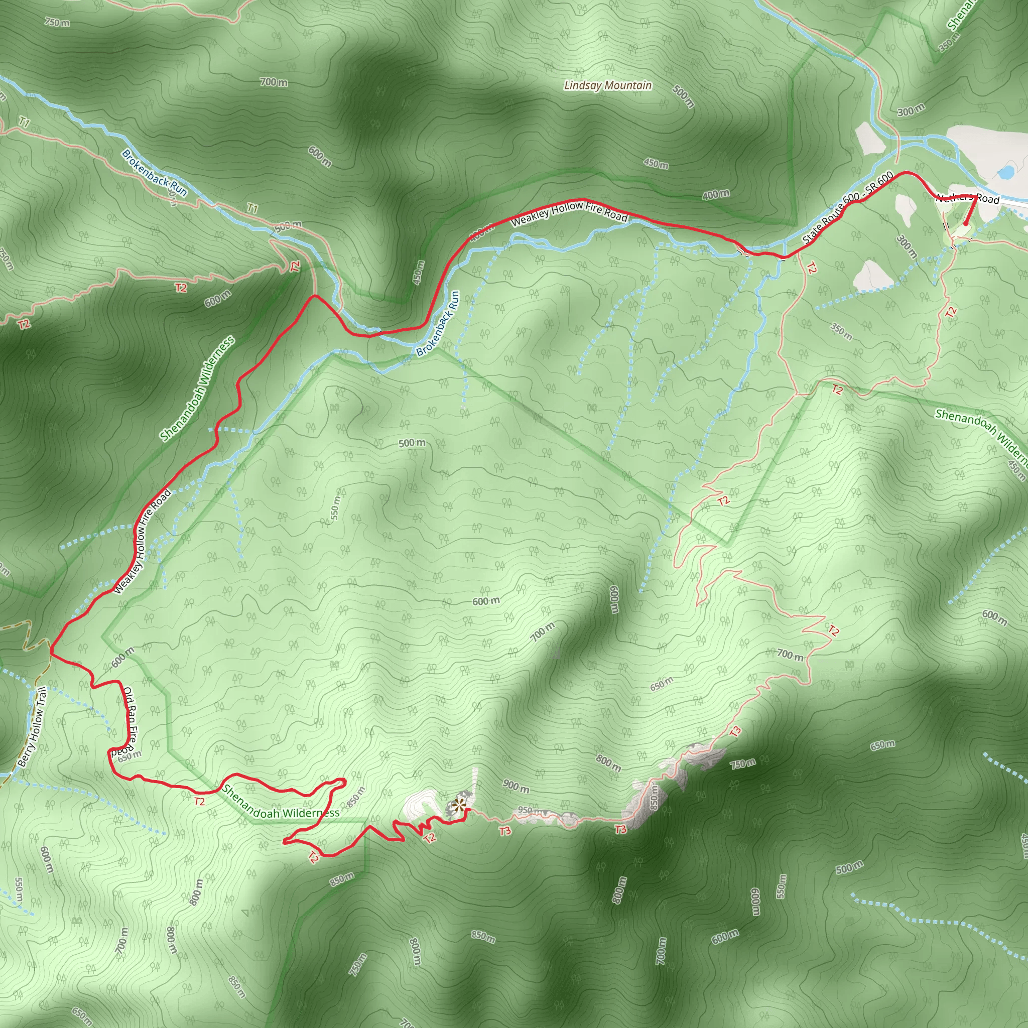Old Rag Mountain mobile static map