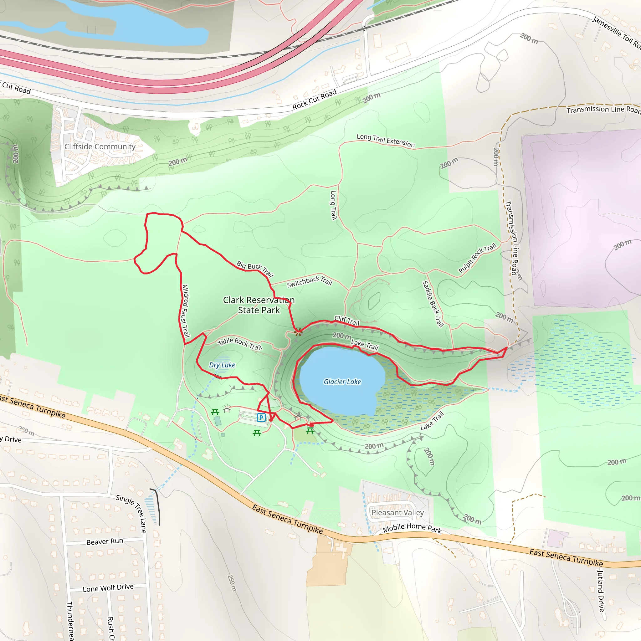 Glacier Lake and Dry Lake Loop Trail mobile static map
