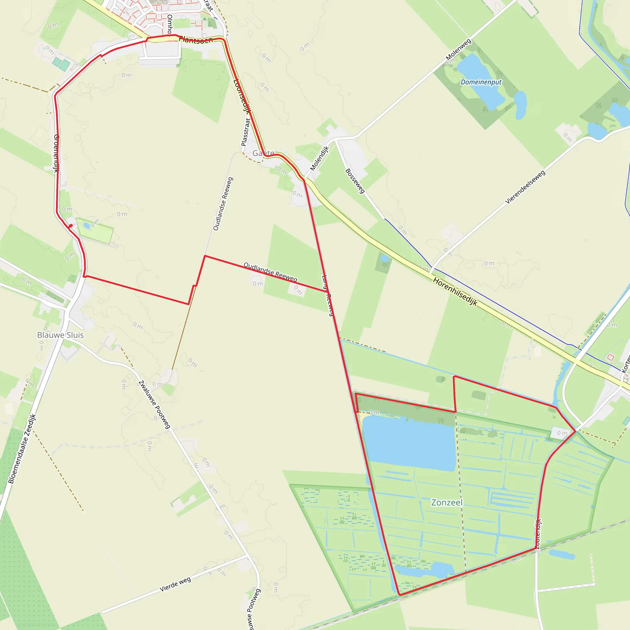 De Winput via Lange Reeweg and Groenendijk mobile static map