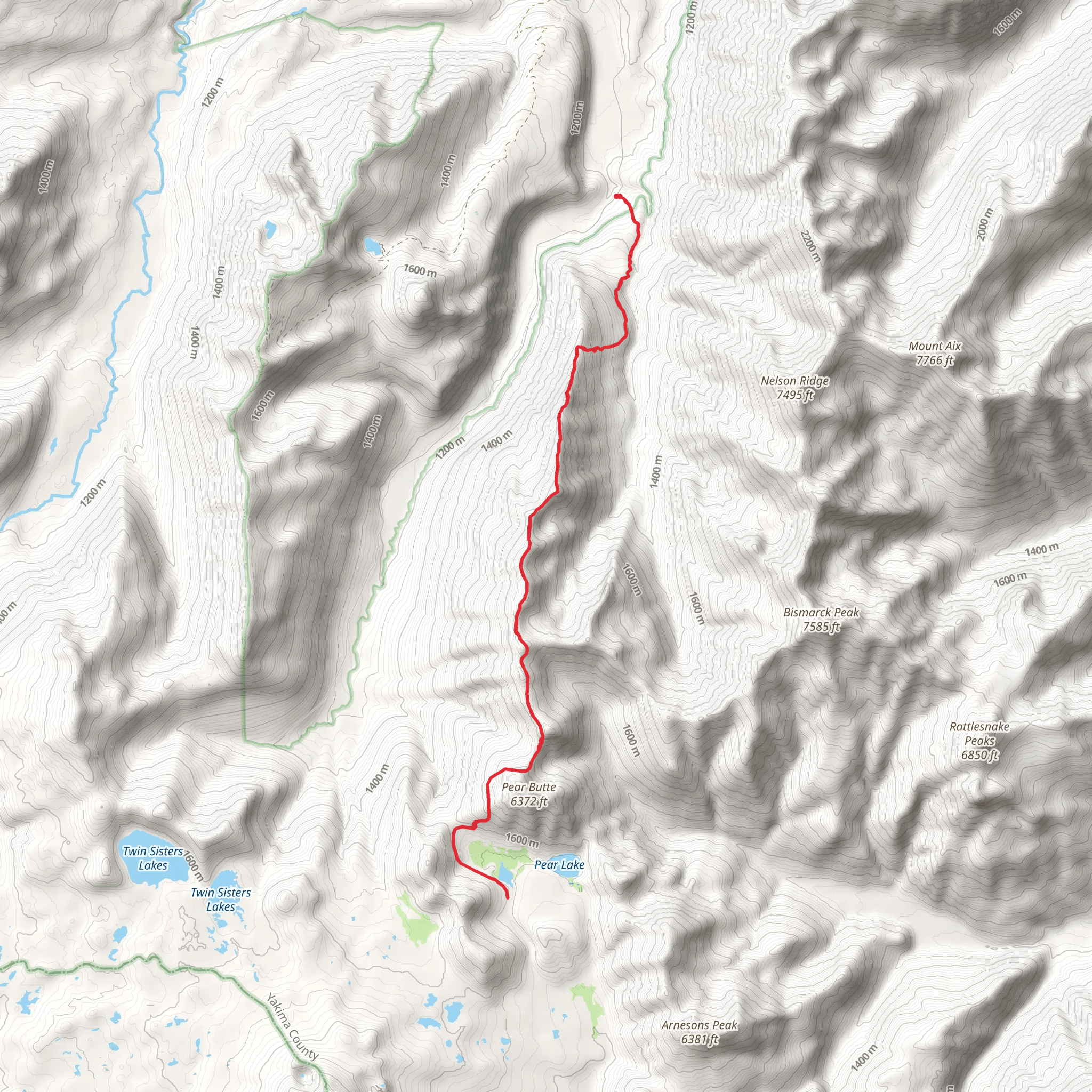 Pear Butte to Apple Lake Trail mobile static map