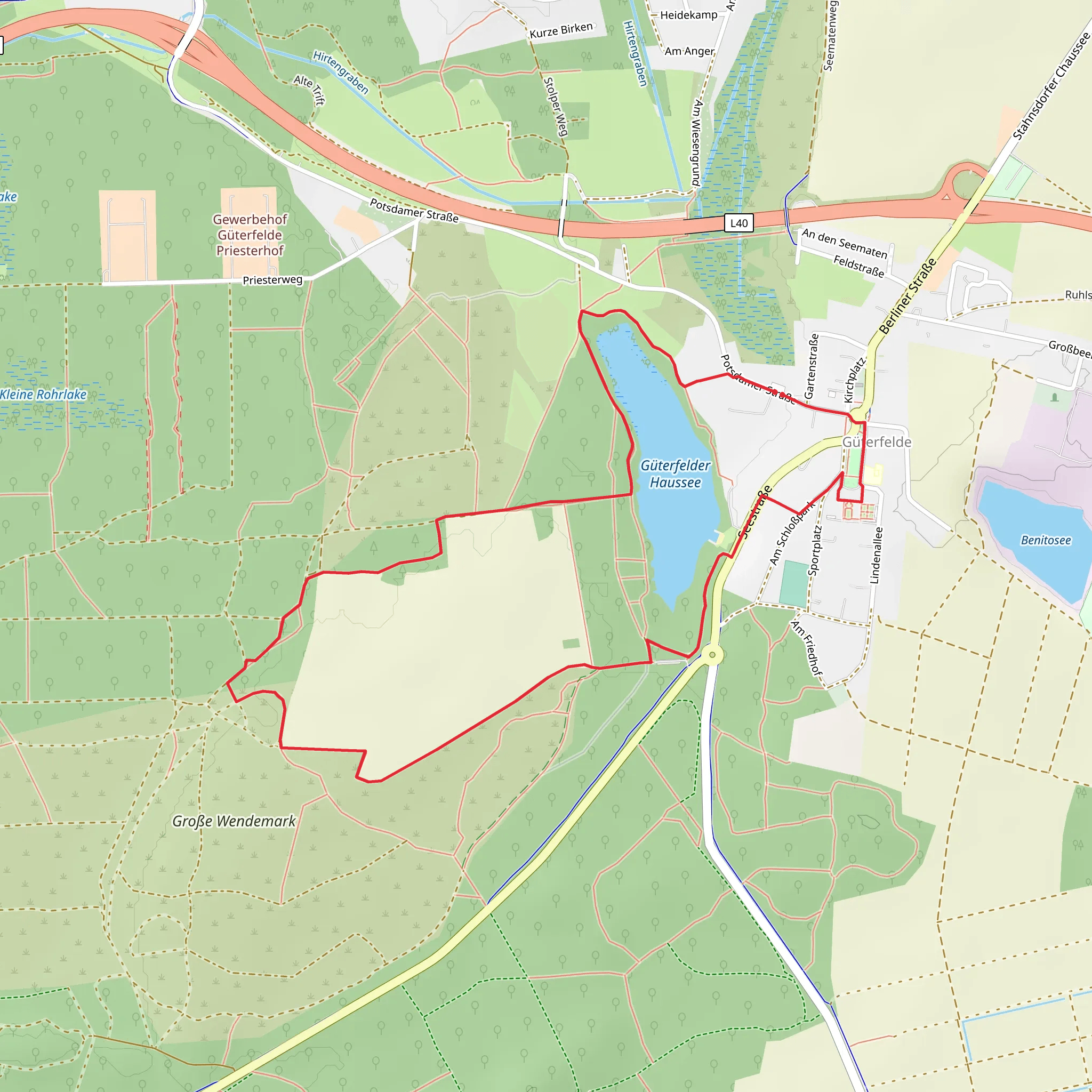Güterfelder Haussee Loop mobile static map