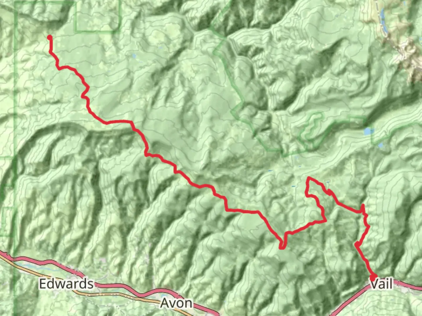 An image depicting the trail Red Sandstone Creek and Buck creek and its surrounding area.