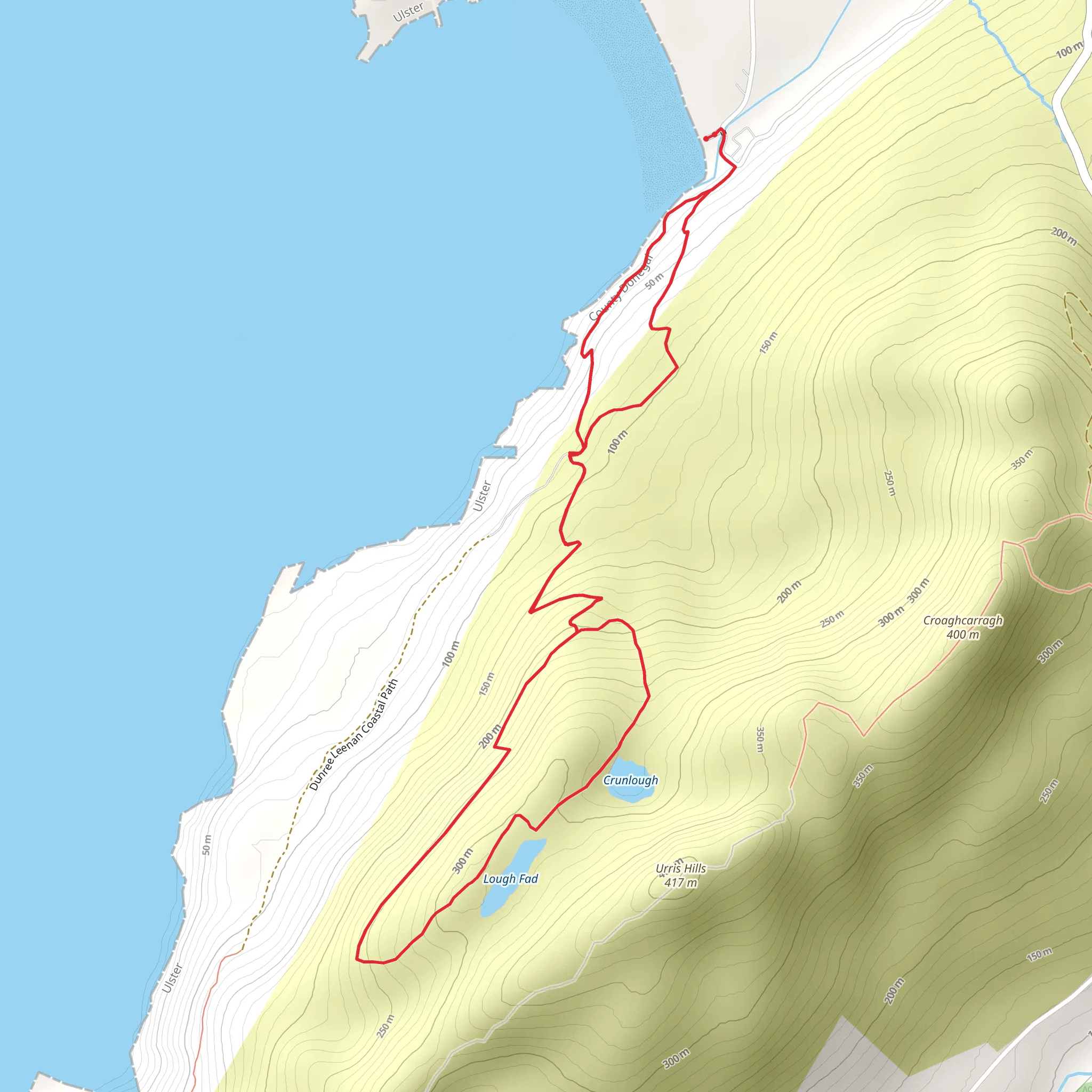 Urris Lakes Loop mobile static map