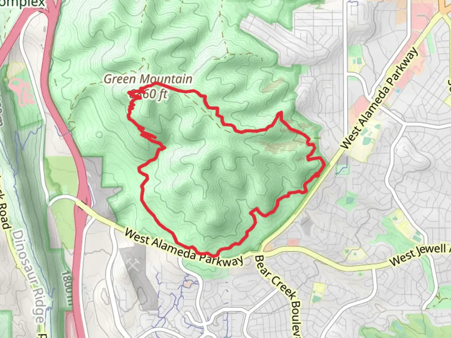 An image depicting the trail Summit, Green Mountain and Rooney Valley Loop Trail and its surrounding area.