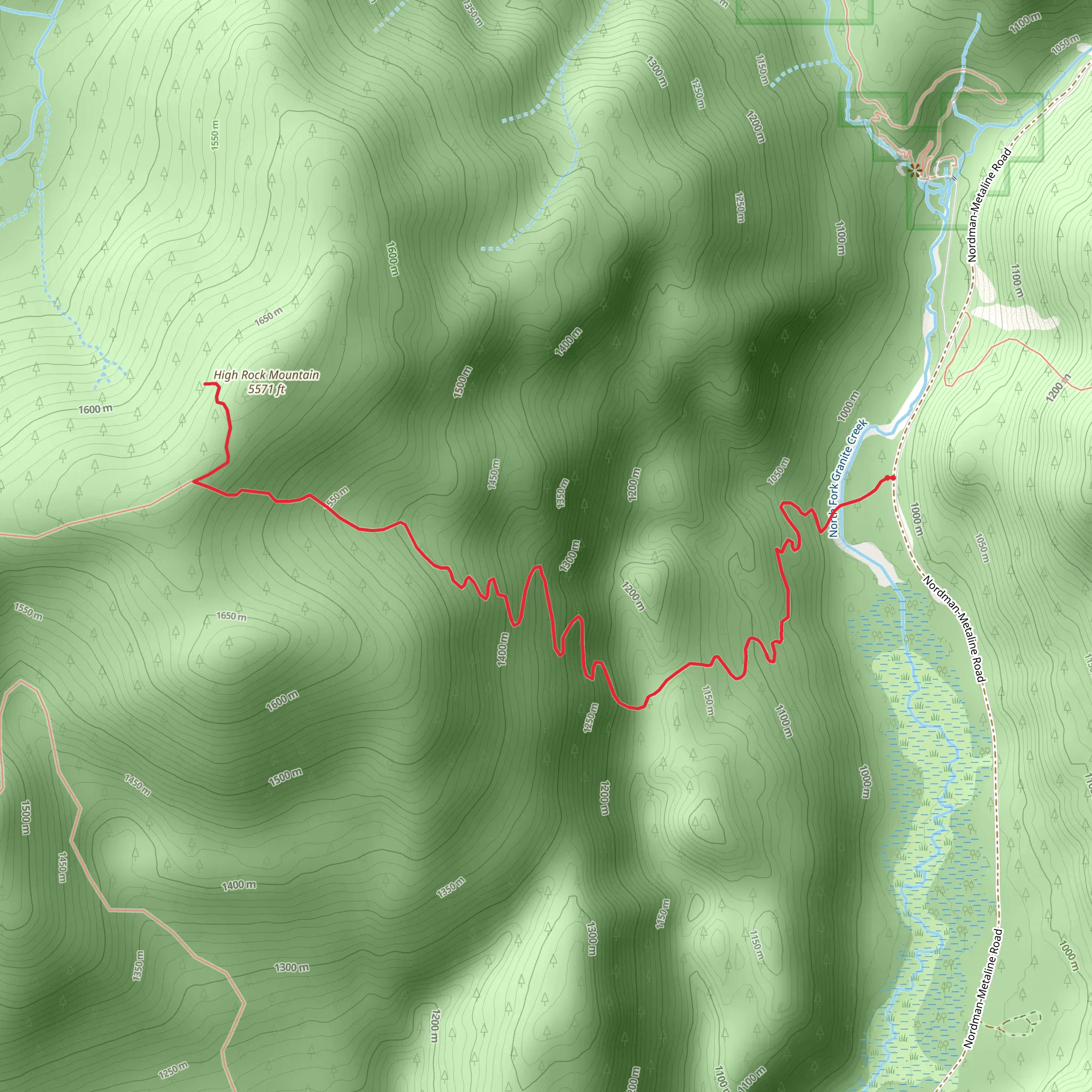 High Rock Mountain Trail mobile static map