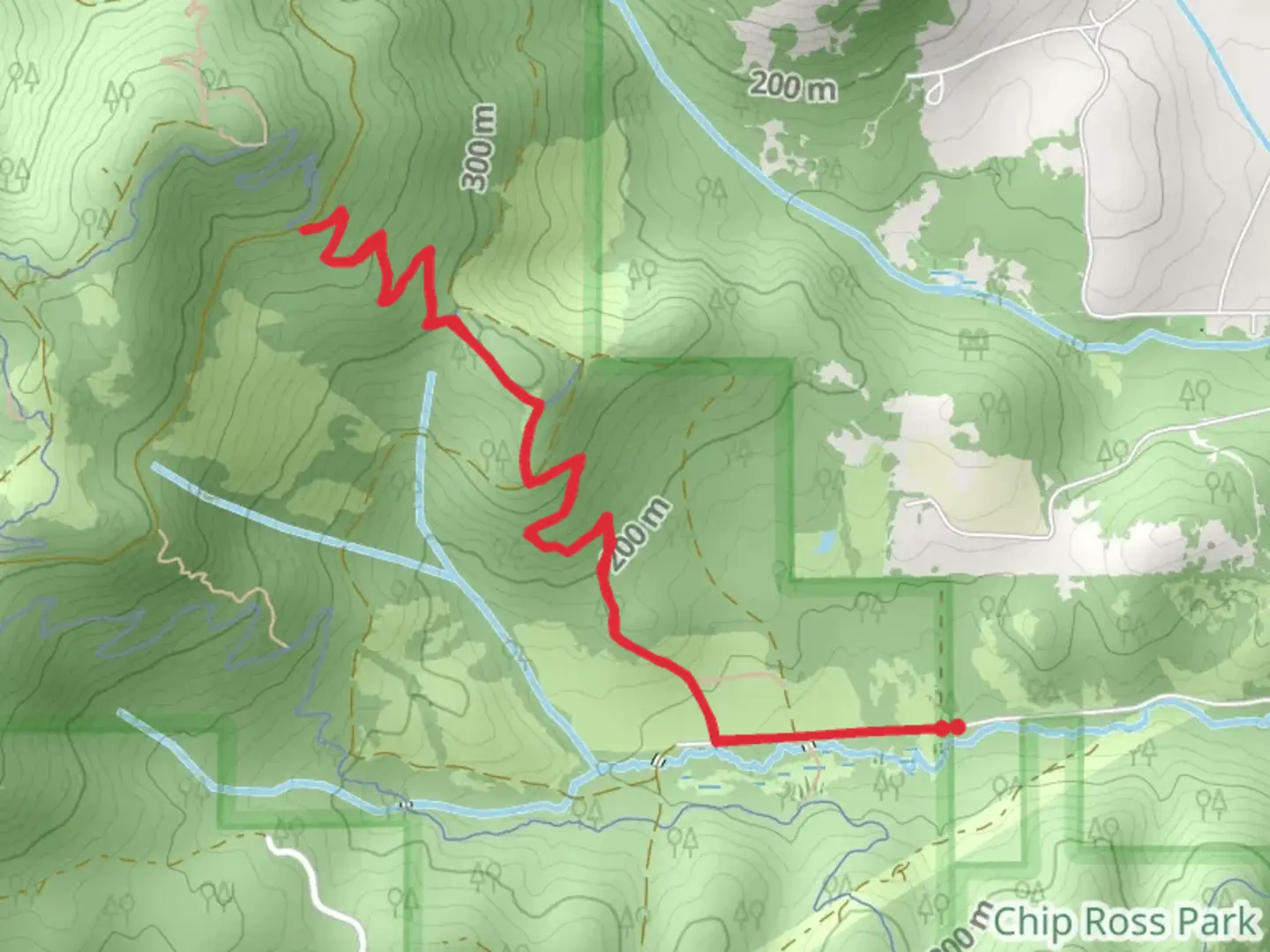 An image depicting the trail Lower and Upper Horse Trail and its surrounding area.