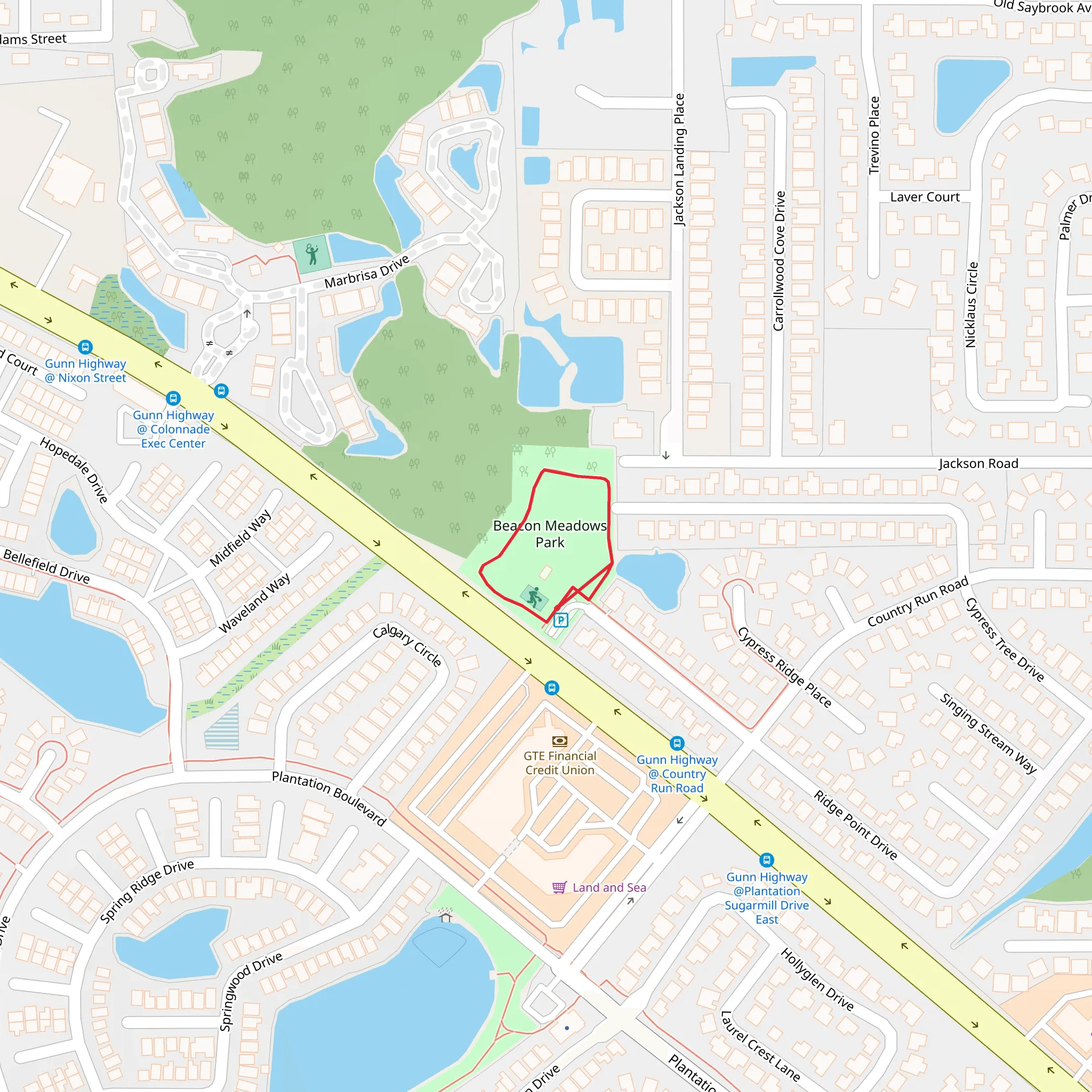 Beacon Meadows Park Loop mobile static map