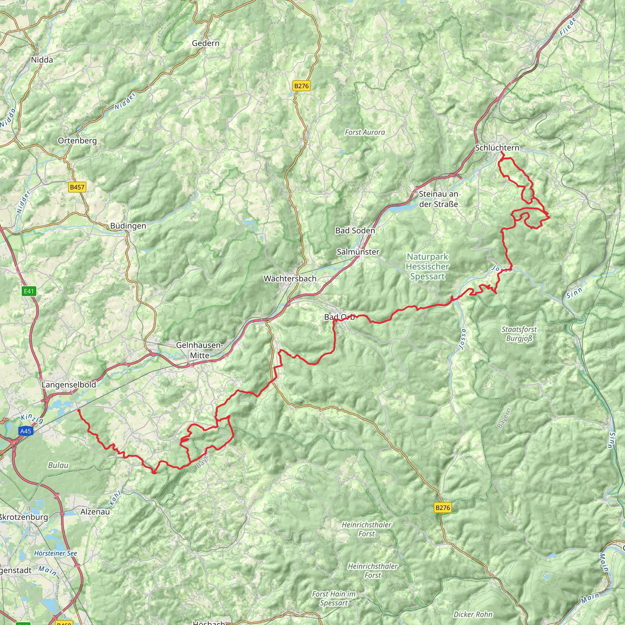 Spessartbogen mobile static map