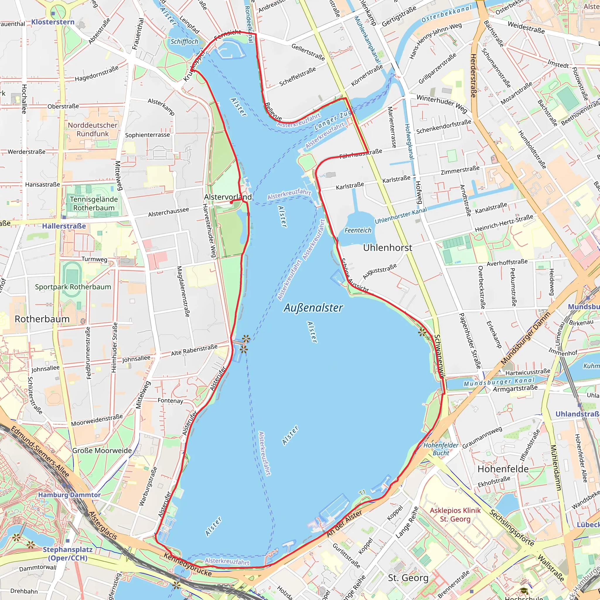 Außenalster Loop mobile static map