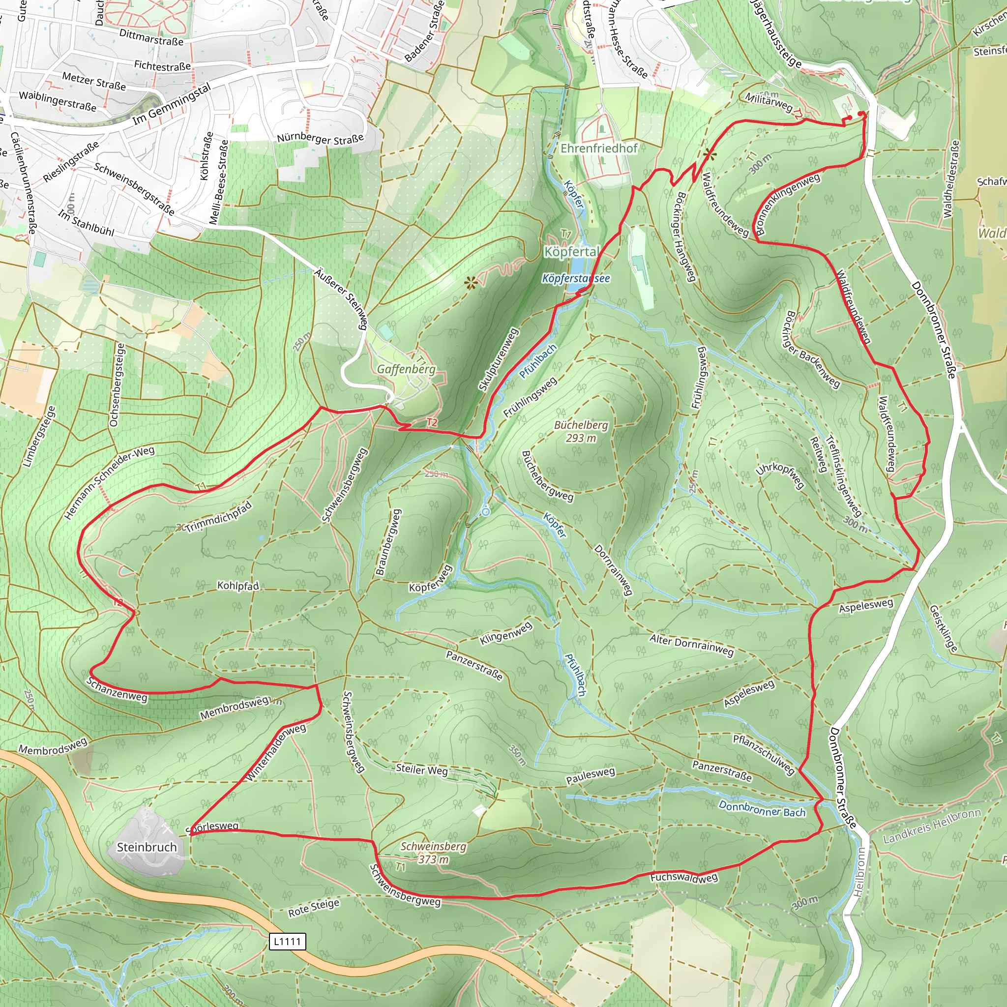 Köpferstausee, Ludwigs Schanze and Walter Durr Hutte Loop mobile static map