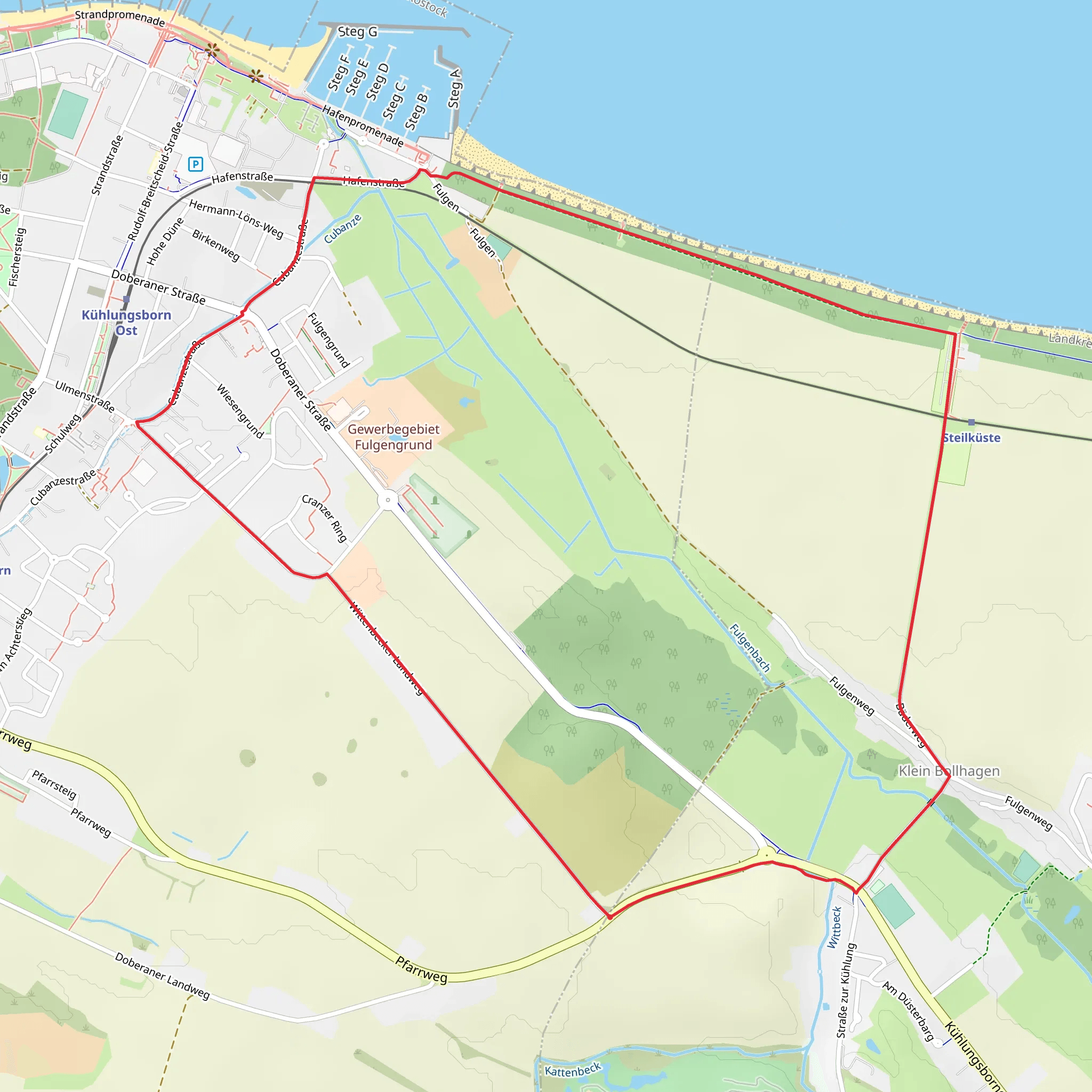 Klein Bollhagen and Steilküste Kühlungsborn Loop mobile static map