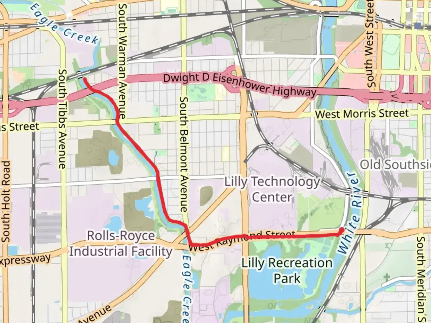 An image depicting the trail Eagle Creek Trail - Lilly Recreation Park and its surrounding area.
