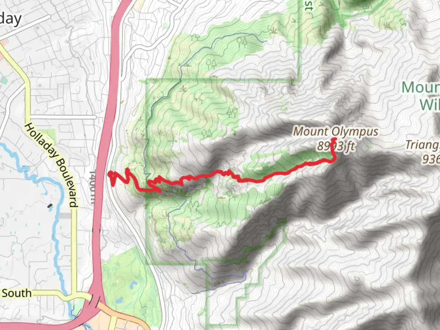An image depicting the trail Mount Olympus Trail and its surrounding area.