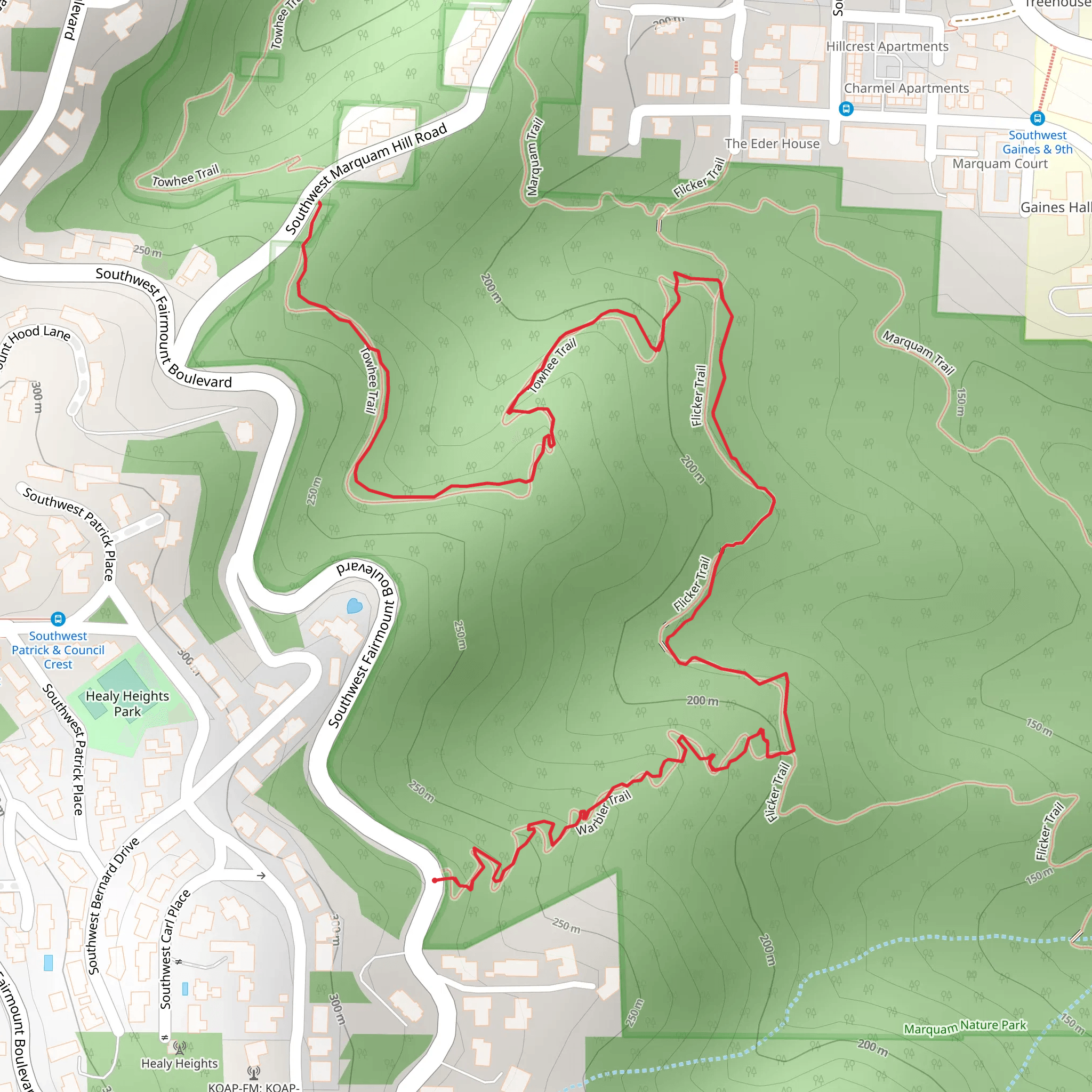 Warbler and Towhee Trail mobile static map