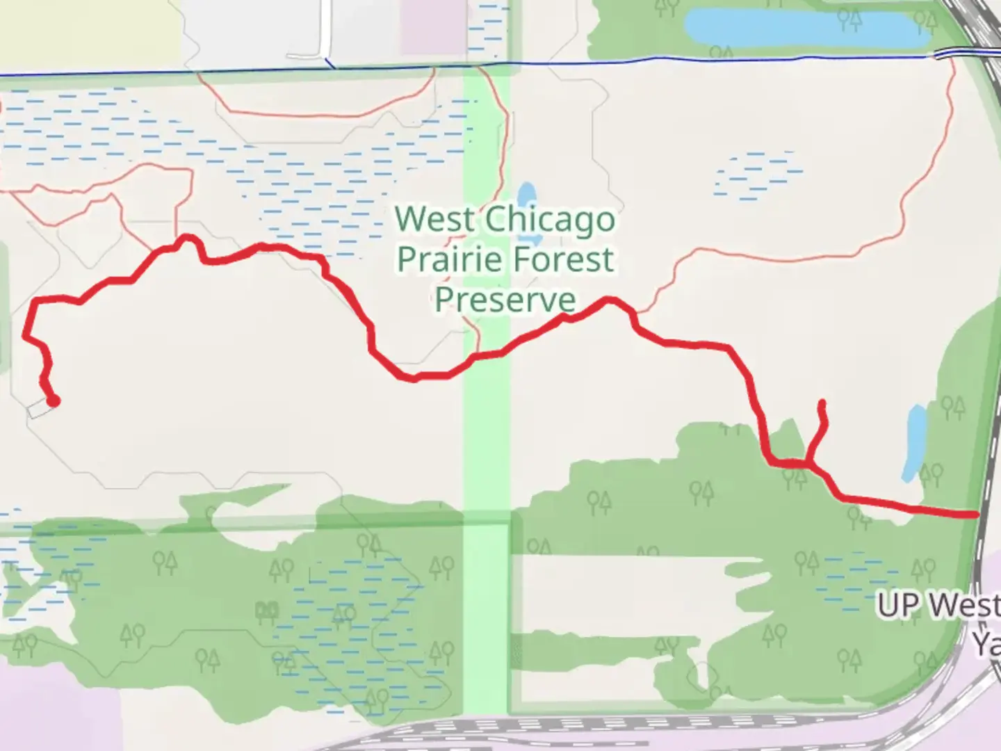 An image depicting the trail Truitt Trail and Old Stockyards Trail and its surrounding area.