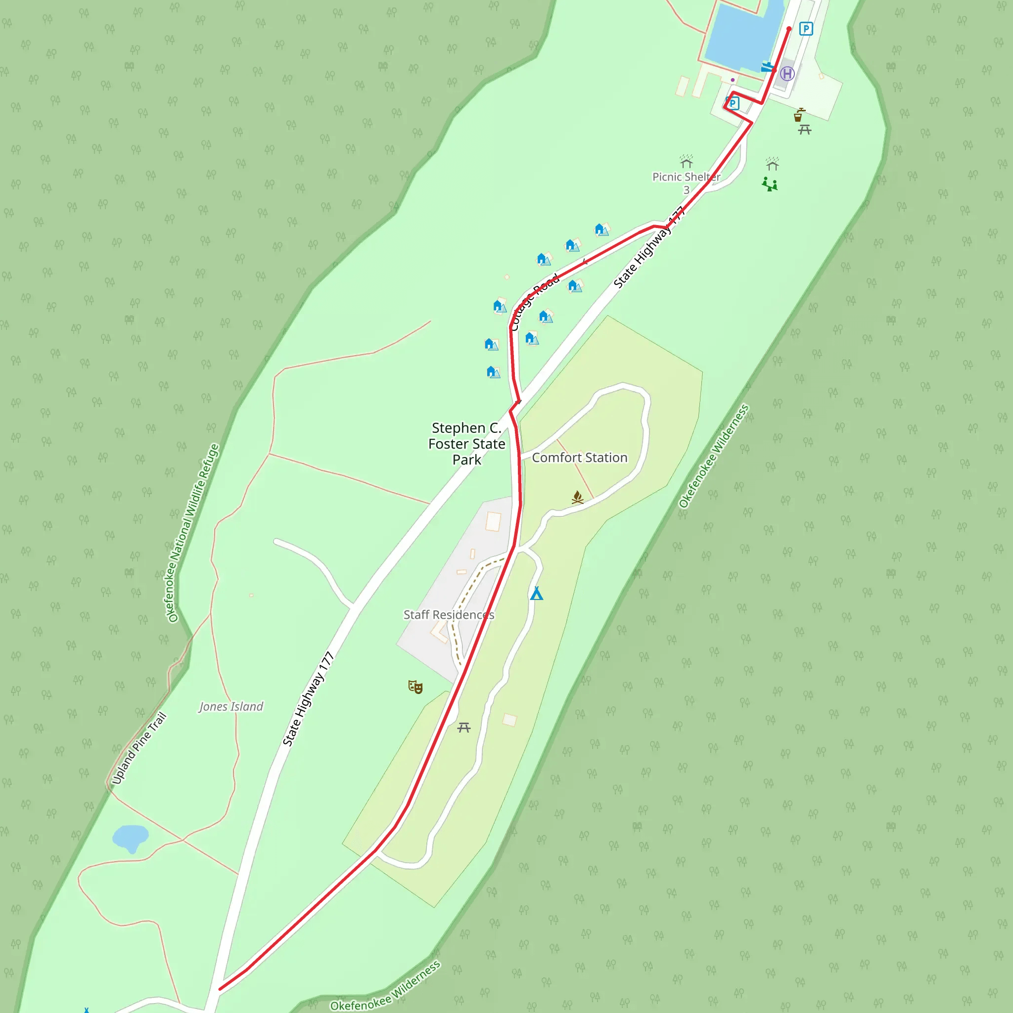 Stephen Collins Foster State Park mobile static map
