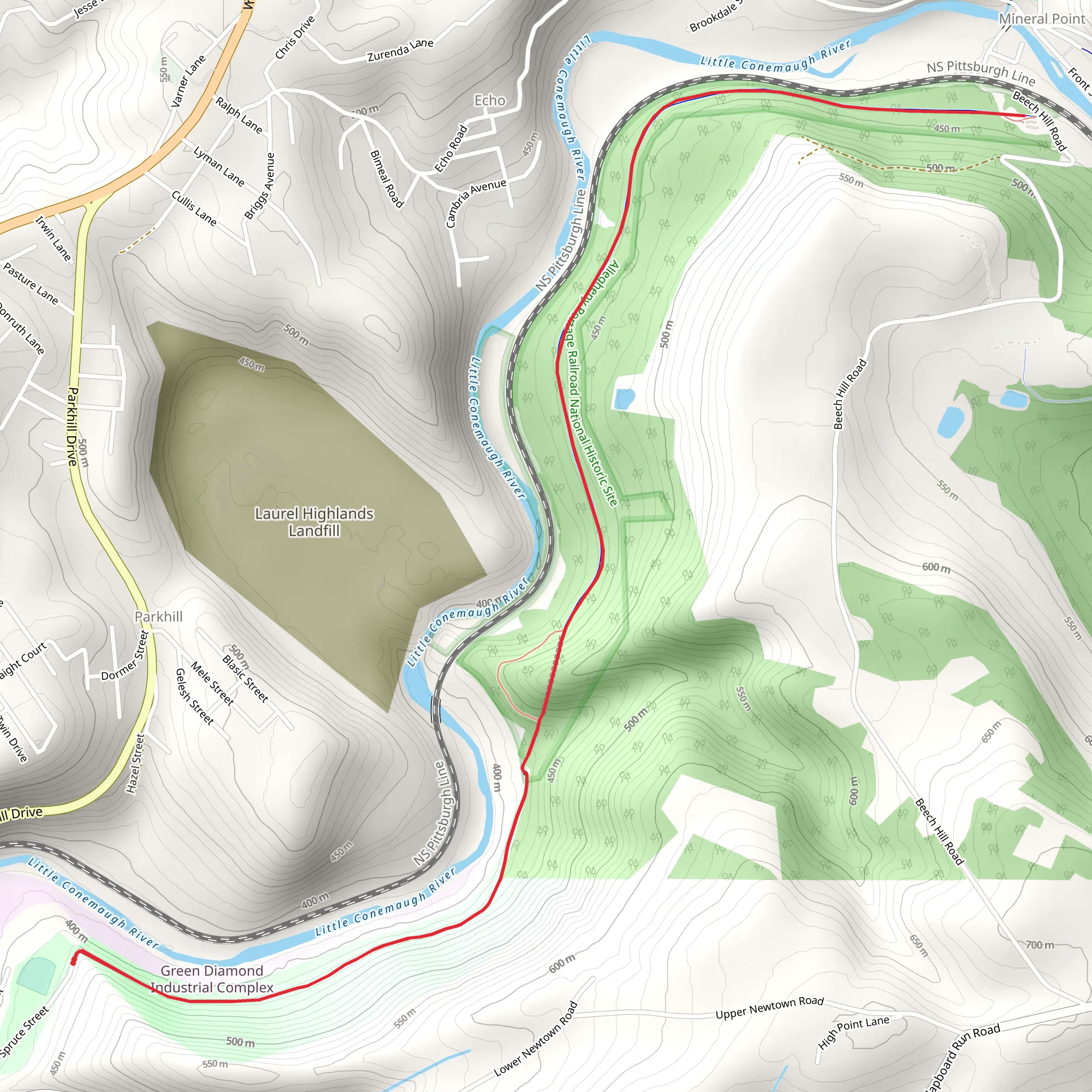 Little Conemaugh River mobile static map
