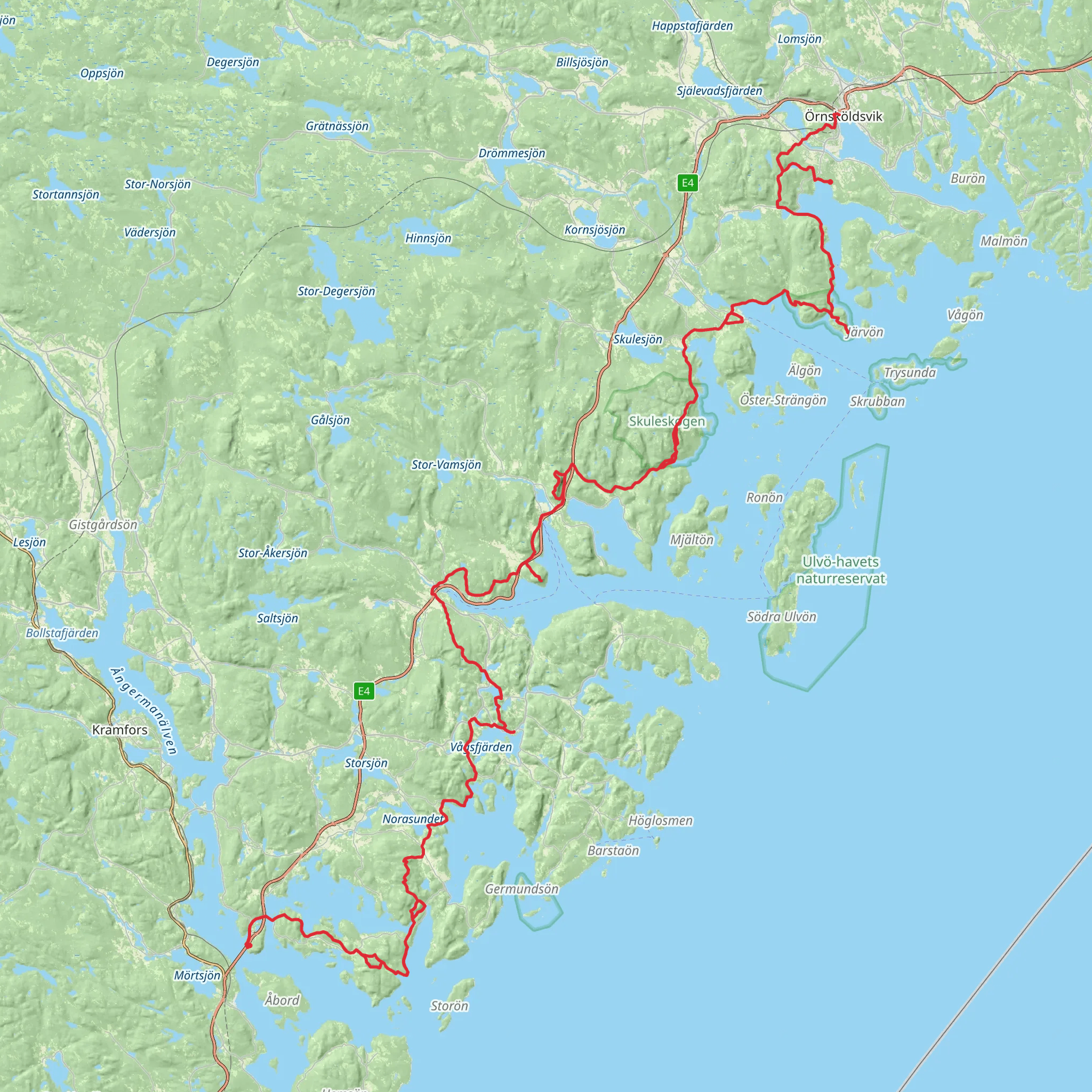 The High Coast Trail mobile static map