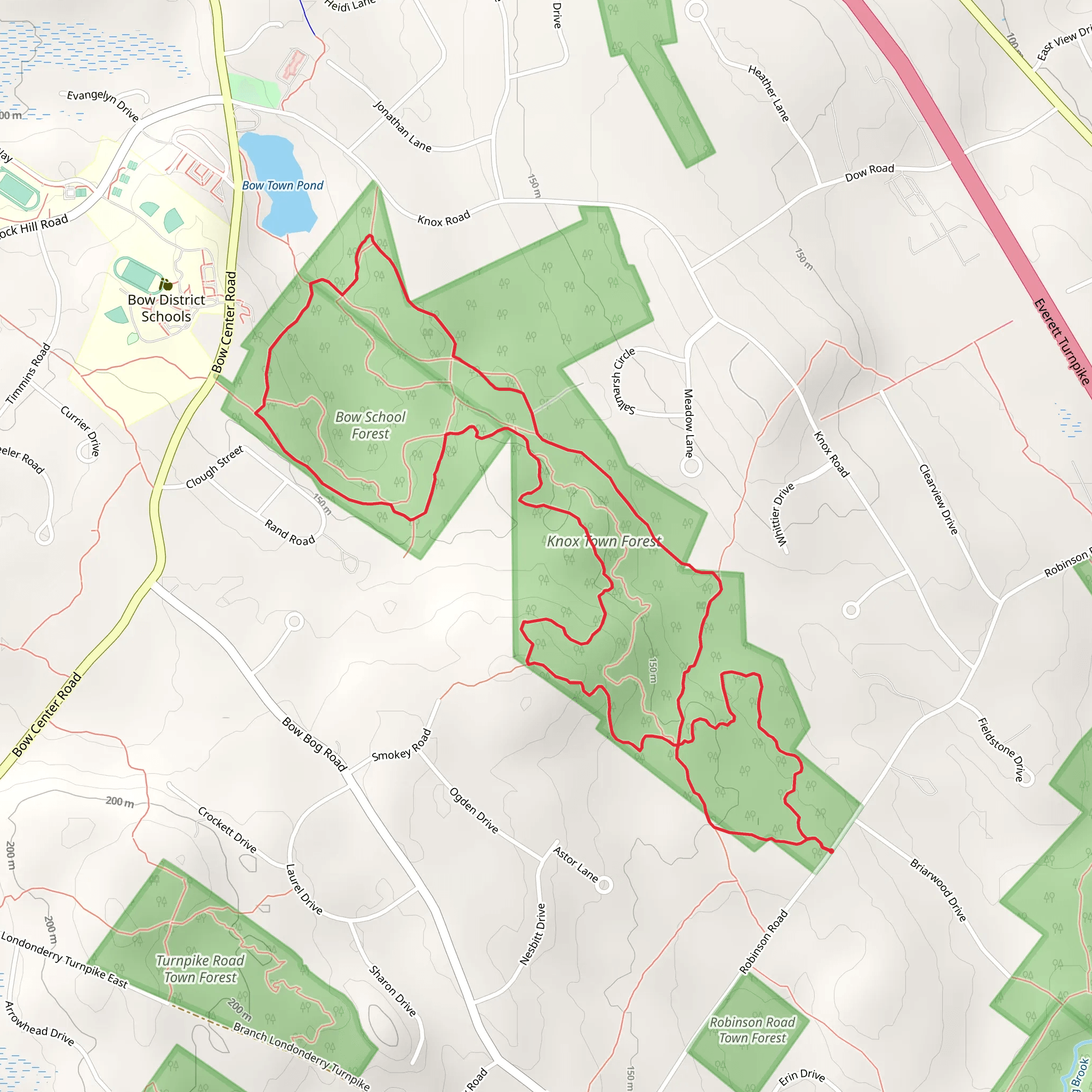 Bow School Wildlife and Conservation Commission Lands Loop mobile static map