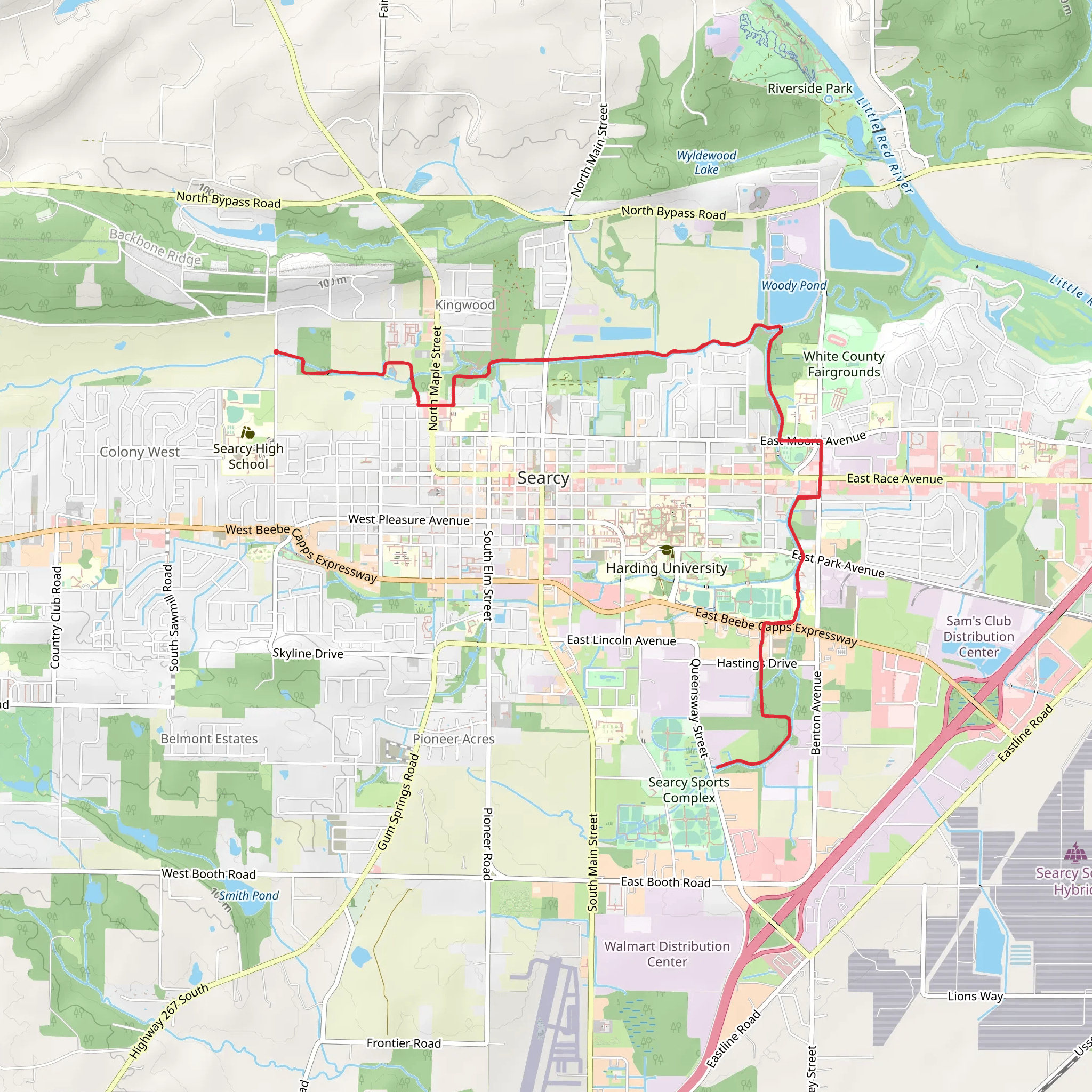Searcy Walking Trail mobile static map
