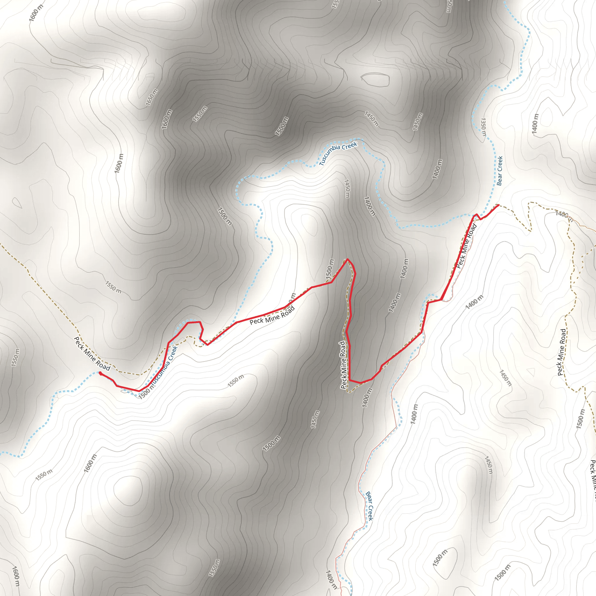 Peck Canyon via Battle Flat Trail mobile static map
