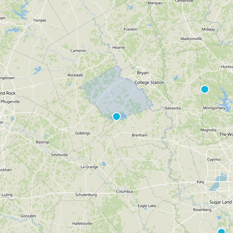 Burleson County Static Map