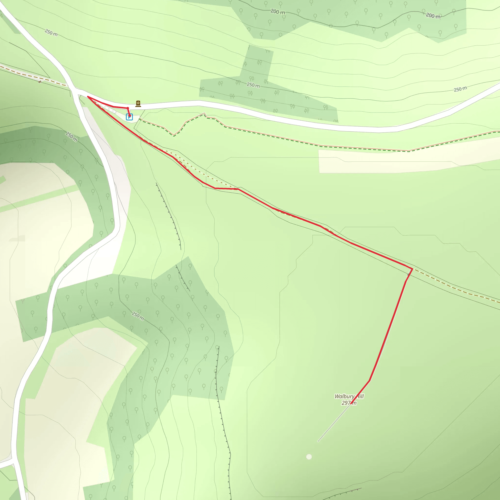 Walbury Hill Walk mobile static map
