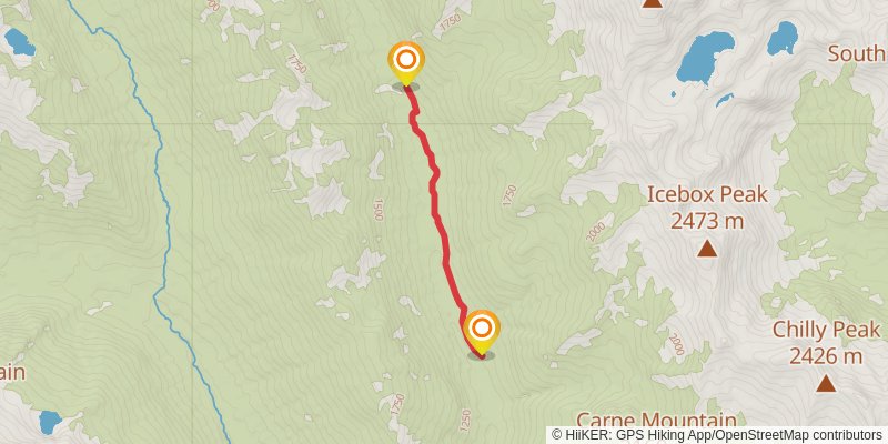 Crown Mine to Lyman Lake via Rock Creek Trail stage 4 Map