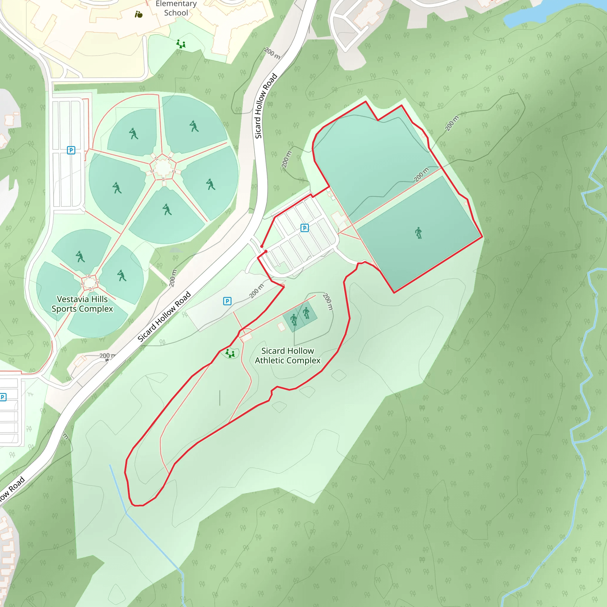 Sicard Hollow Athletic Loop mobile static map