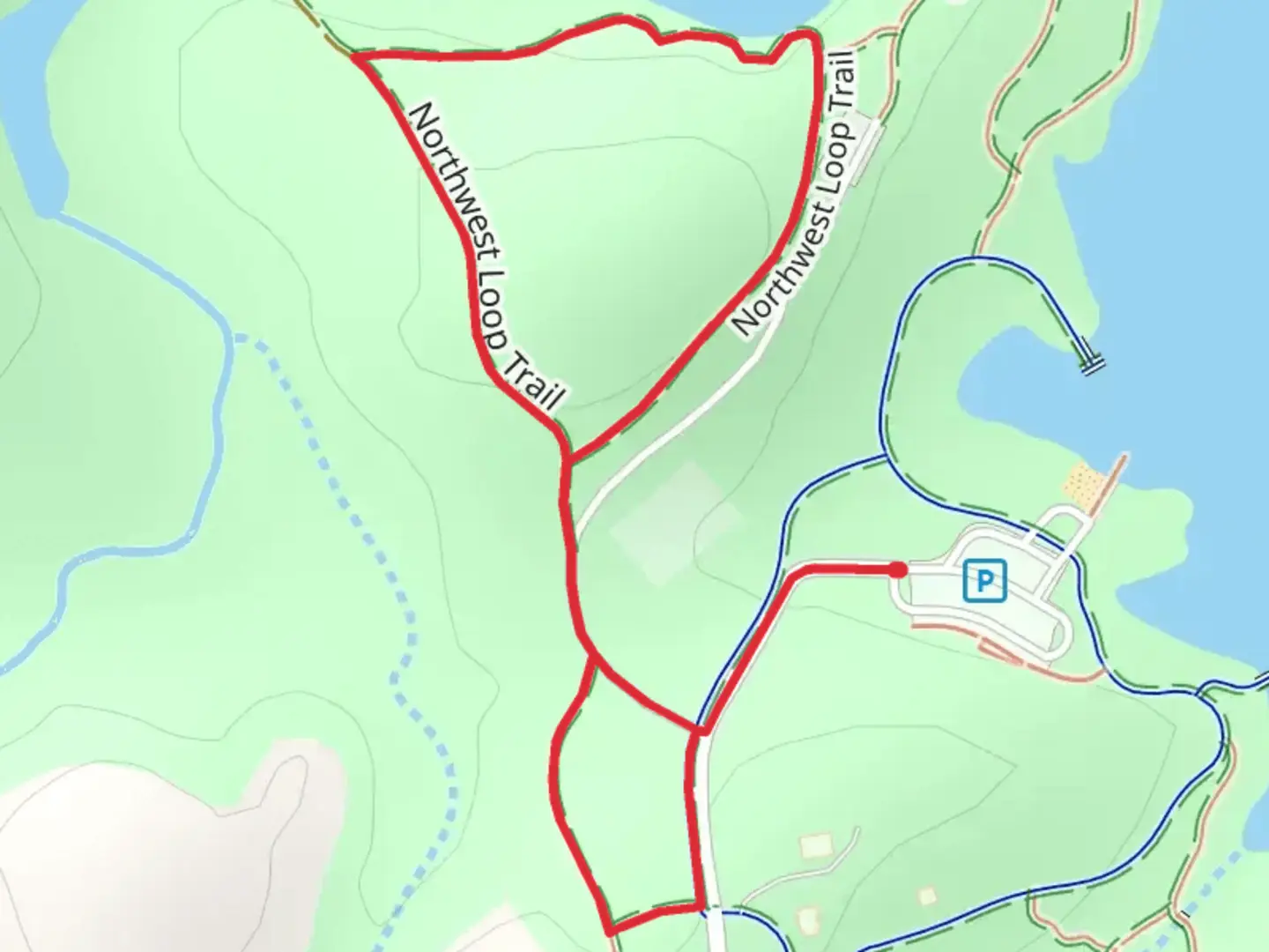 An image depicting the trail Northwest Loop Trail and its surrounding area.