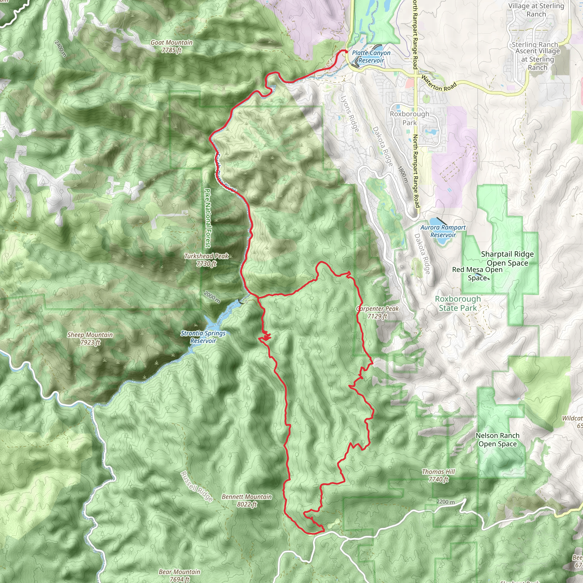 Colorado and Indian Creek Loop Trail mobile static map