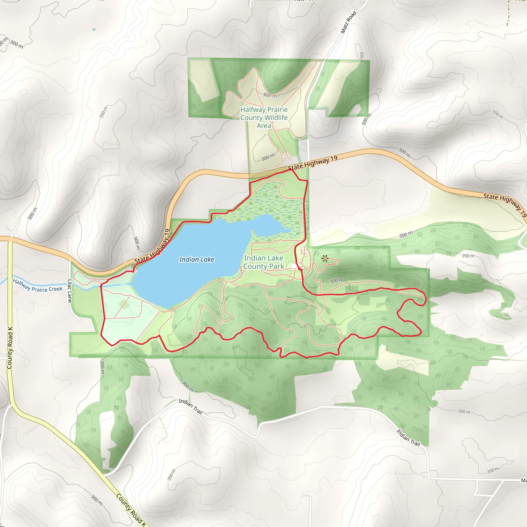 Indian Lake via Indian Trail Loop mobile static map