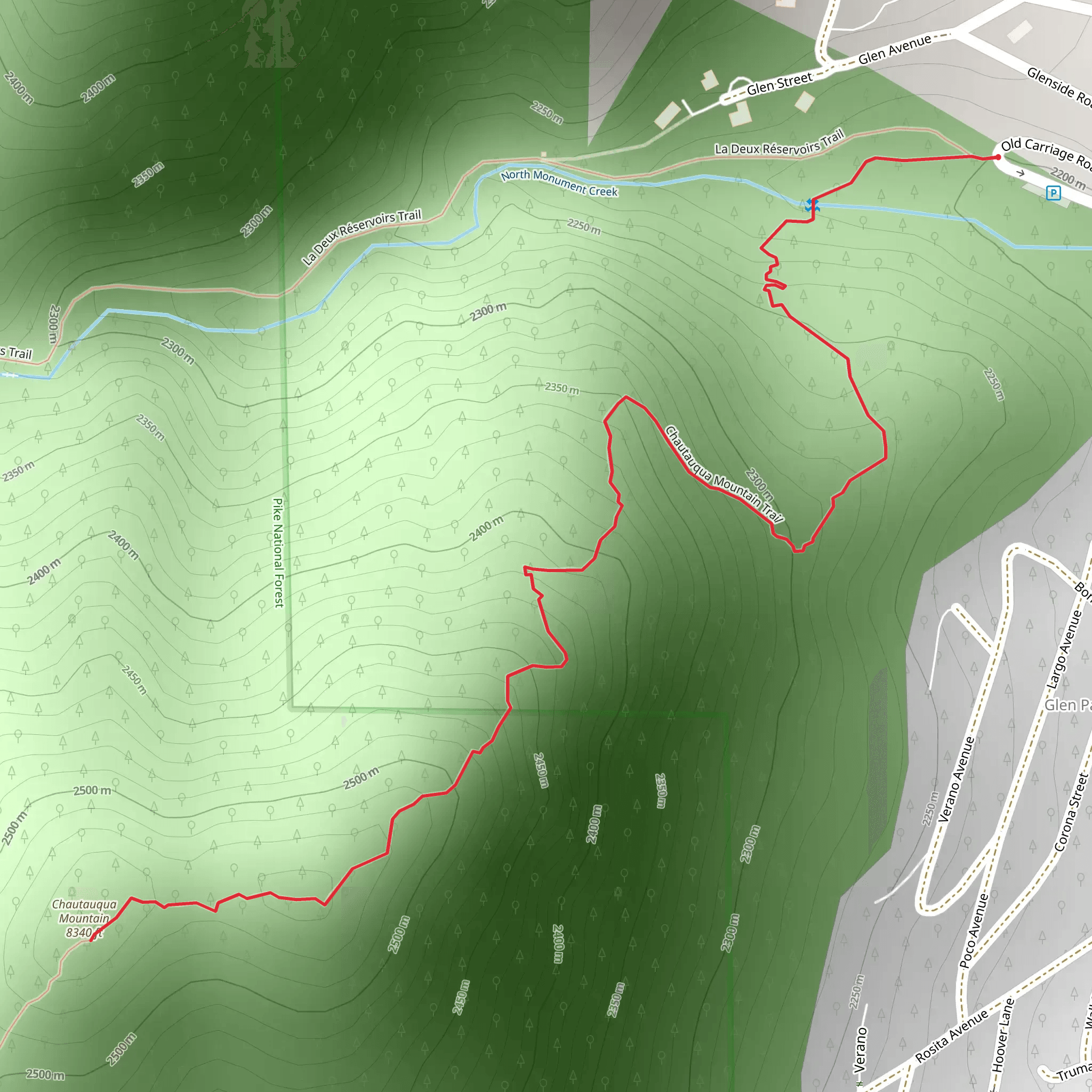 Chautauqua Mountain Trail mobile static map