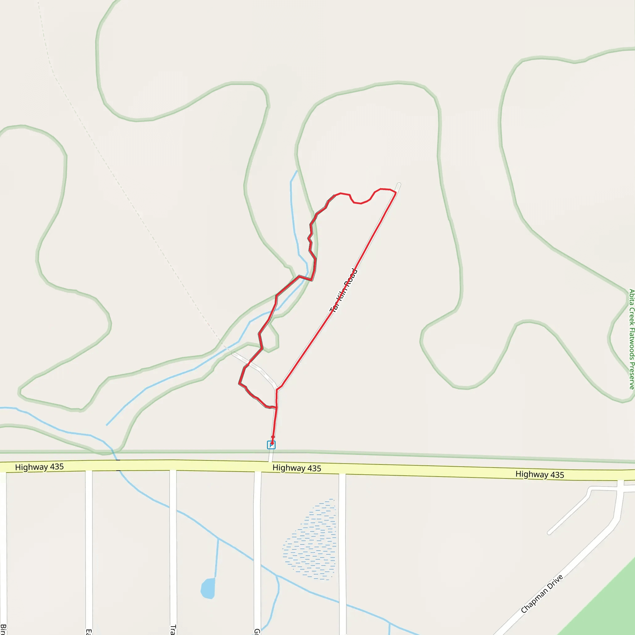 Pitcher Plant Trail and Tar Kiln Road Loop mobile static map