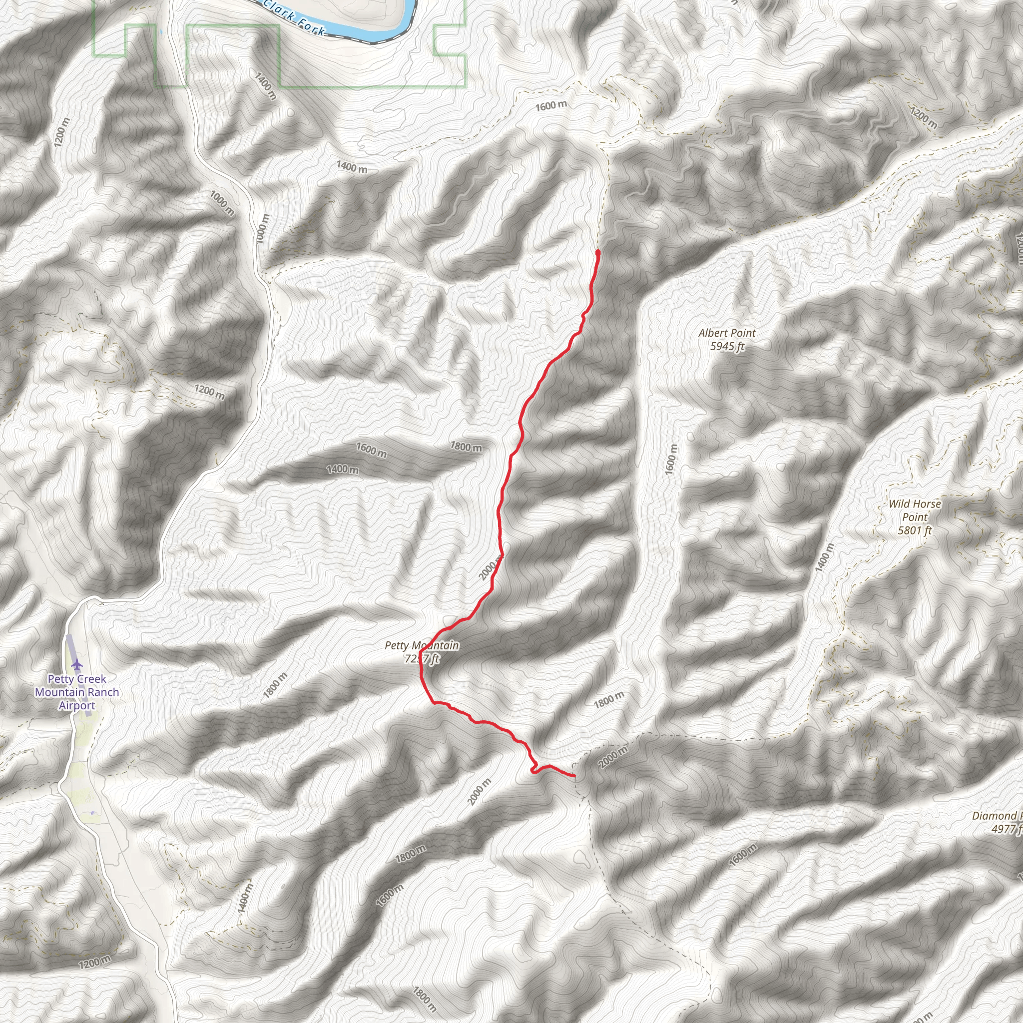 Petty Mountain Trail mobile static map