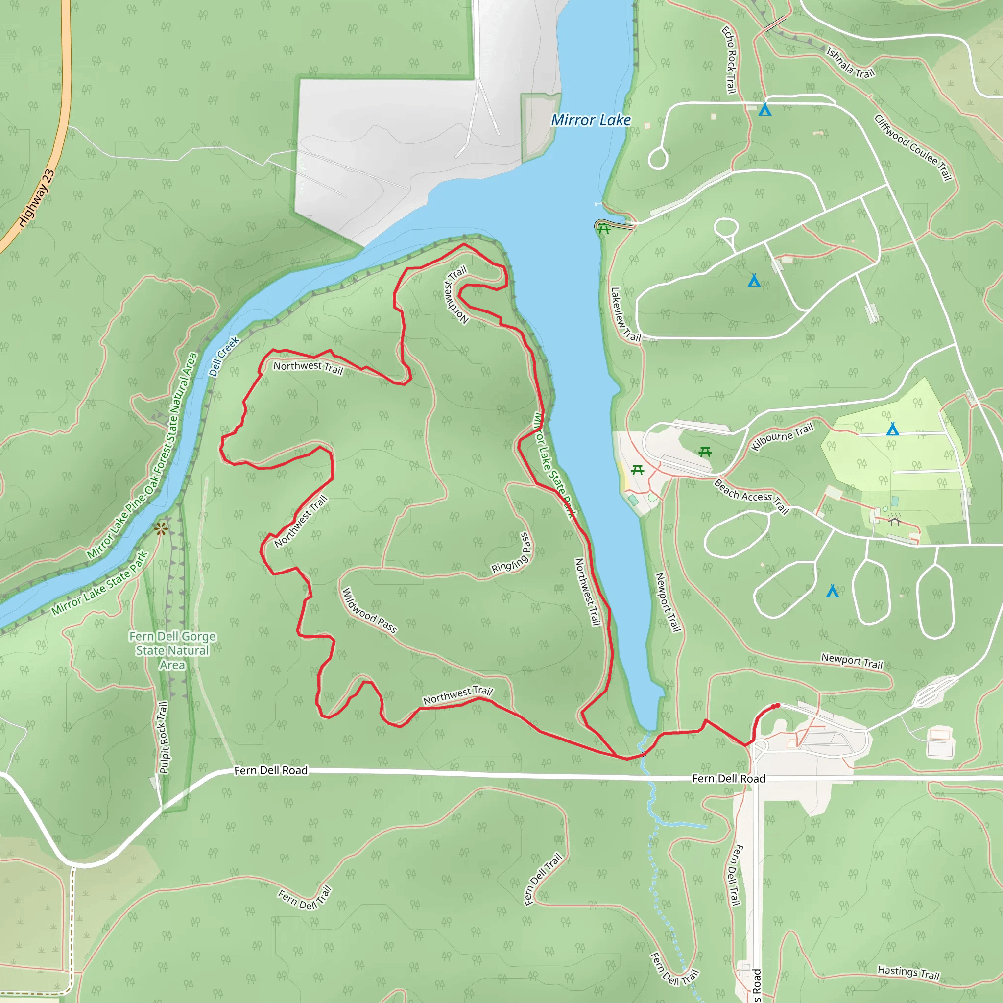 Northwest Loop Trail mobile static map