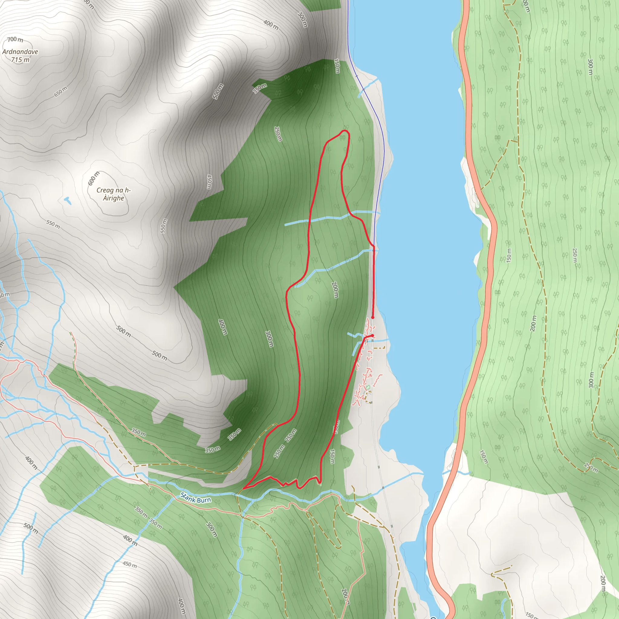 Stank Burn Loop - Loch Lubnaig mobile static map