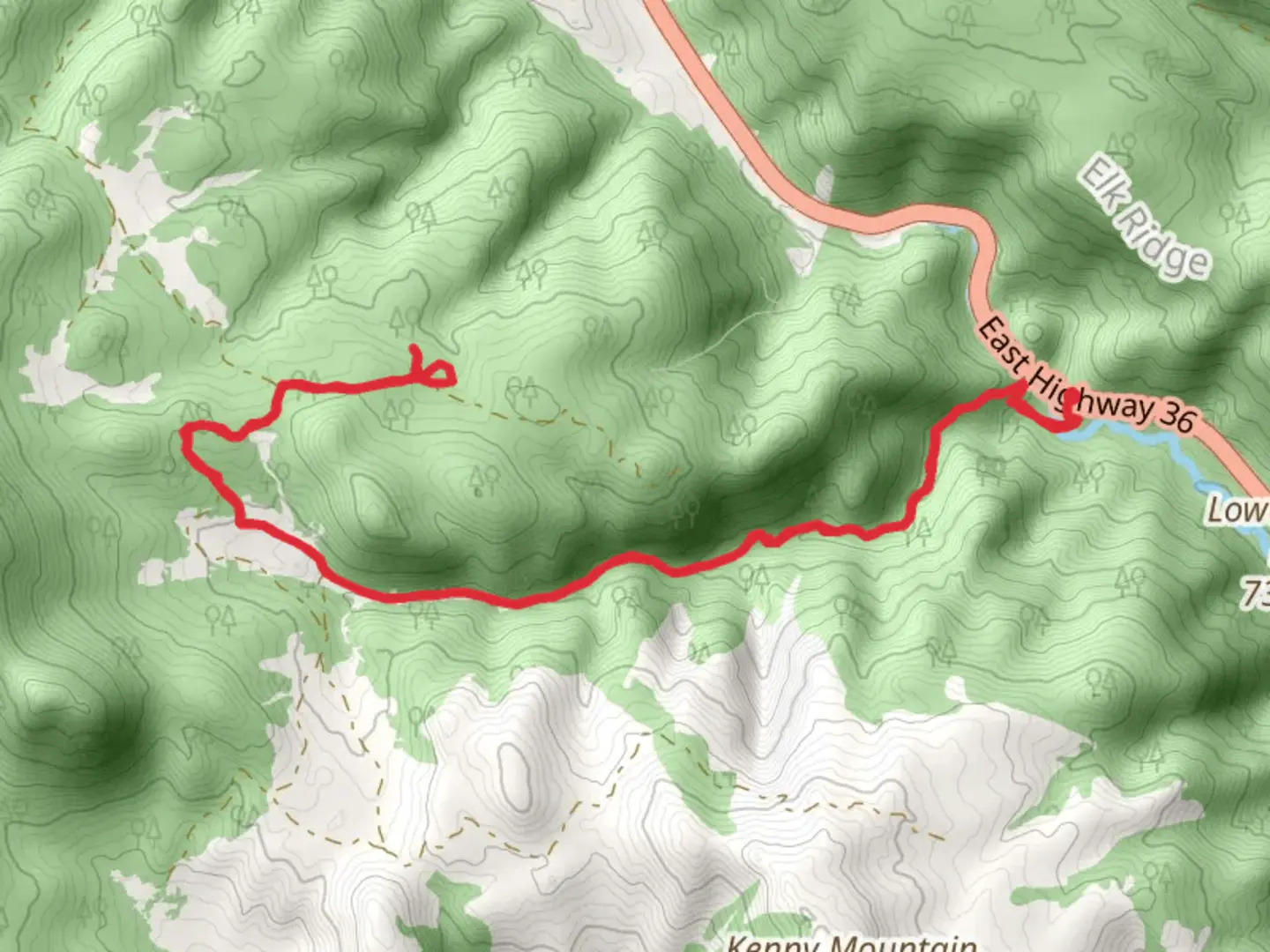 An image depicting the trail Irvin Homestead and Lion Gulch Trail and its surrounding area.