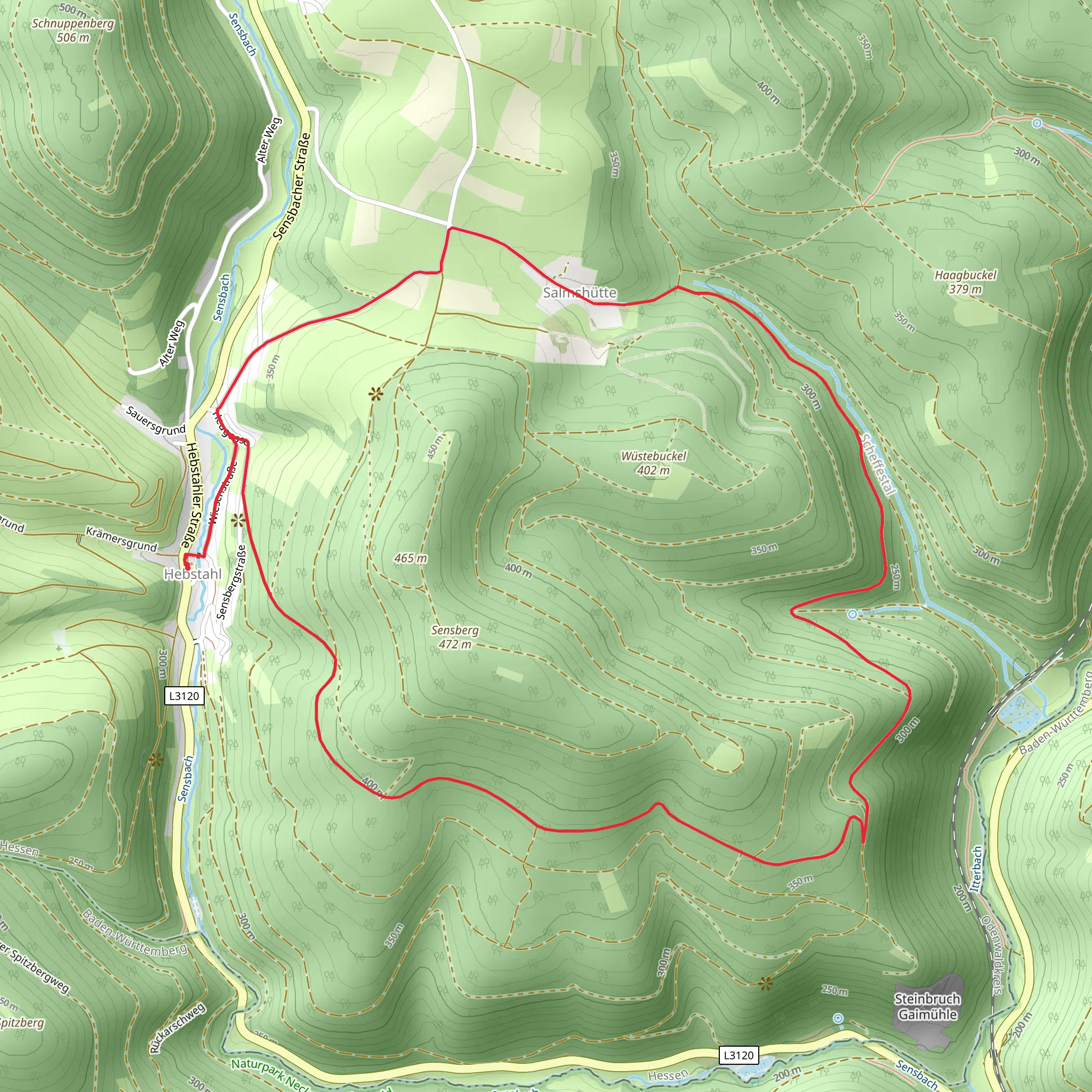 Grosser Sensberg Rundweg mobile static map