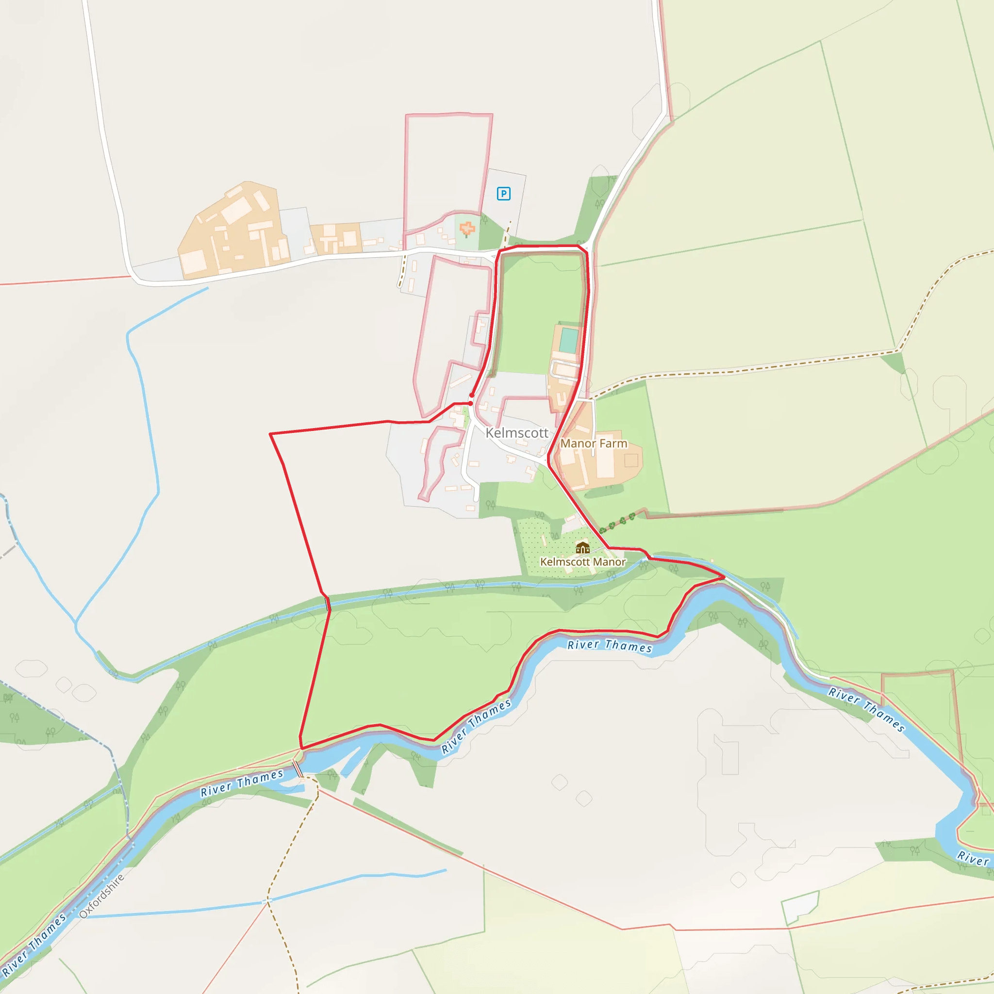 Kelmscott Manor Park and Garden Loop mobile static map