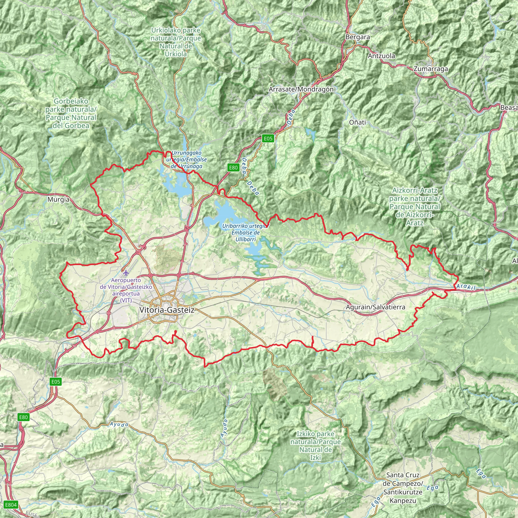 GR 25 - Vuelta a a Llanada a Pie de Monte mobile static map