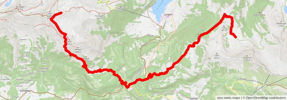 Obwaldner Höhenweg stage 4 Map