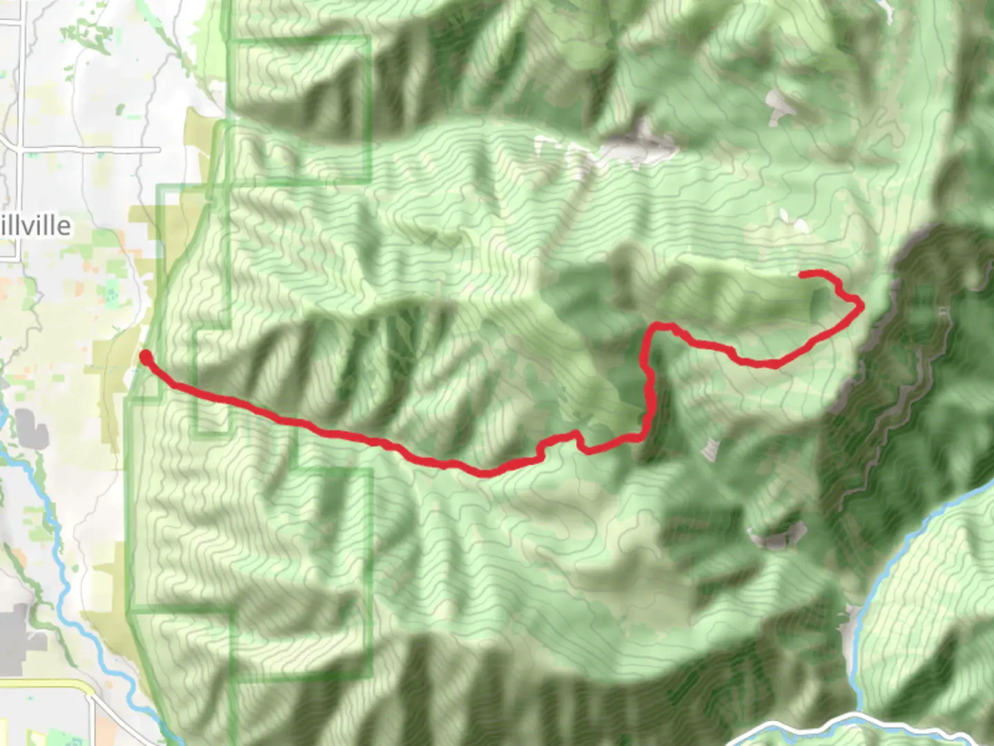 An image depicting the trail Millville Peak via Millville Canyon and its surrounding area.