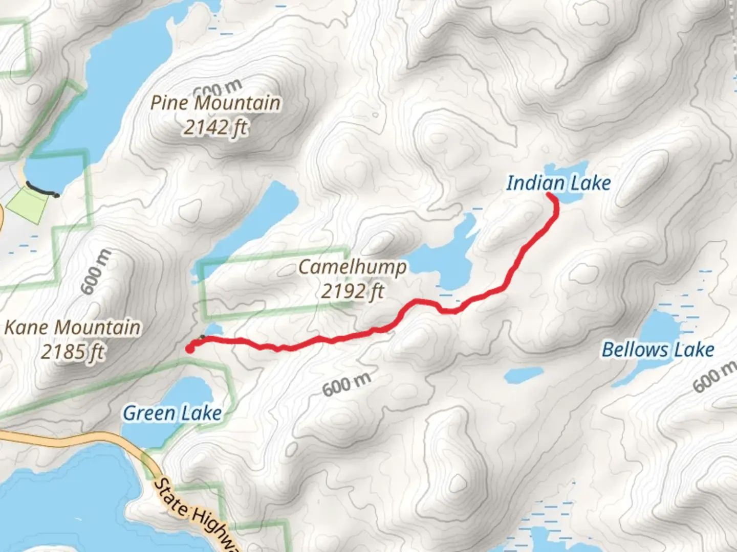 An image depicting the trail Stewart and Indian Lake Trail and its surrounding area.