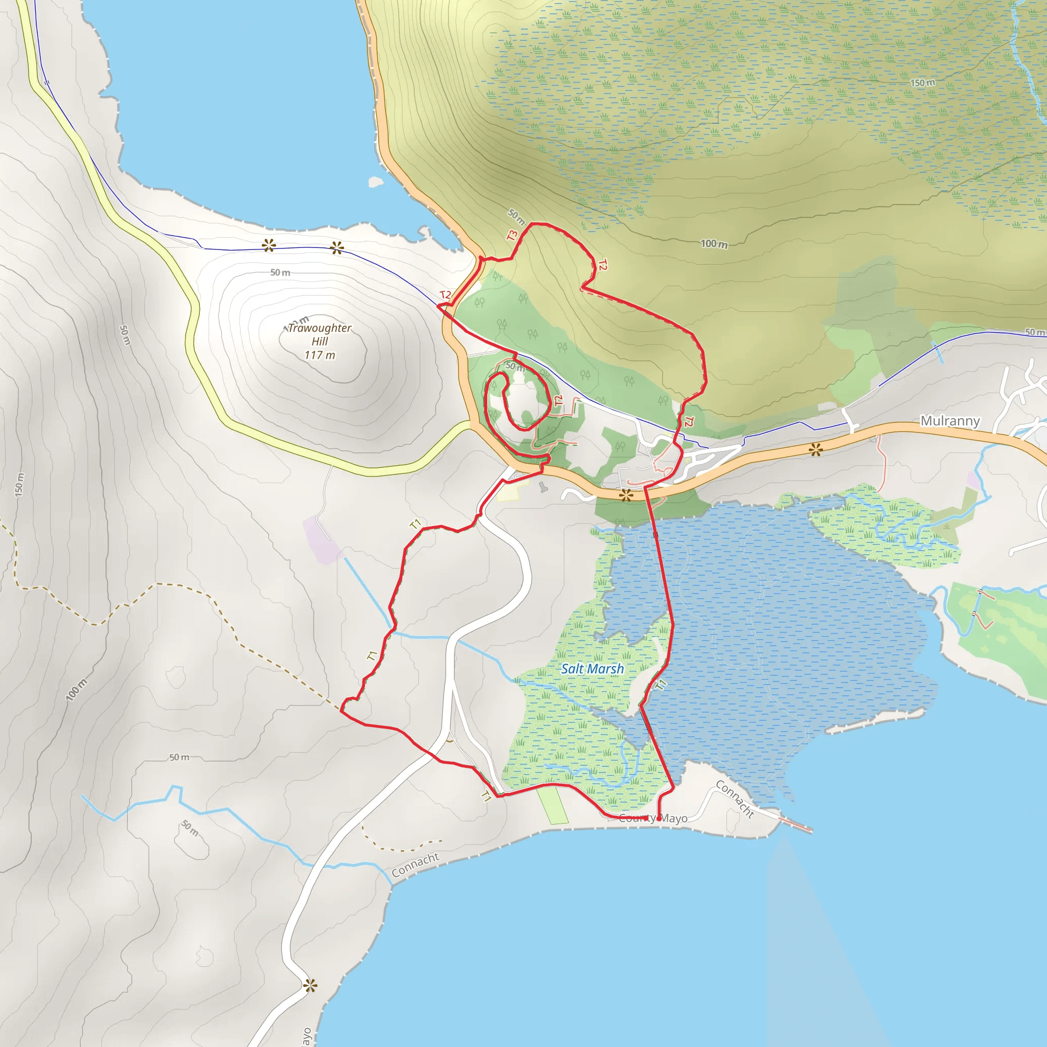 Mulranny - Lookout Hill Loop mobile static map