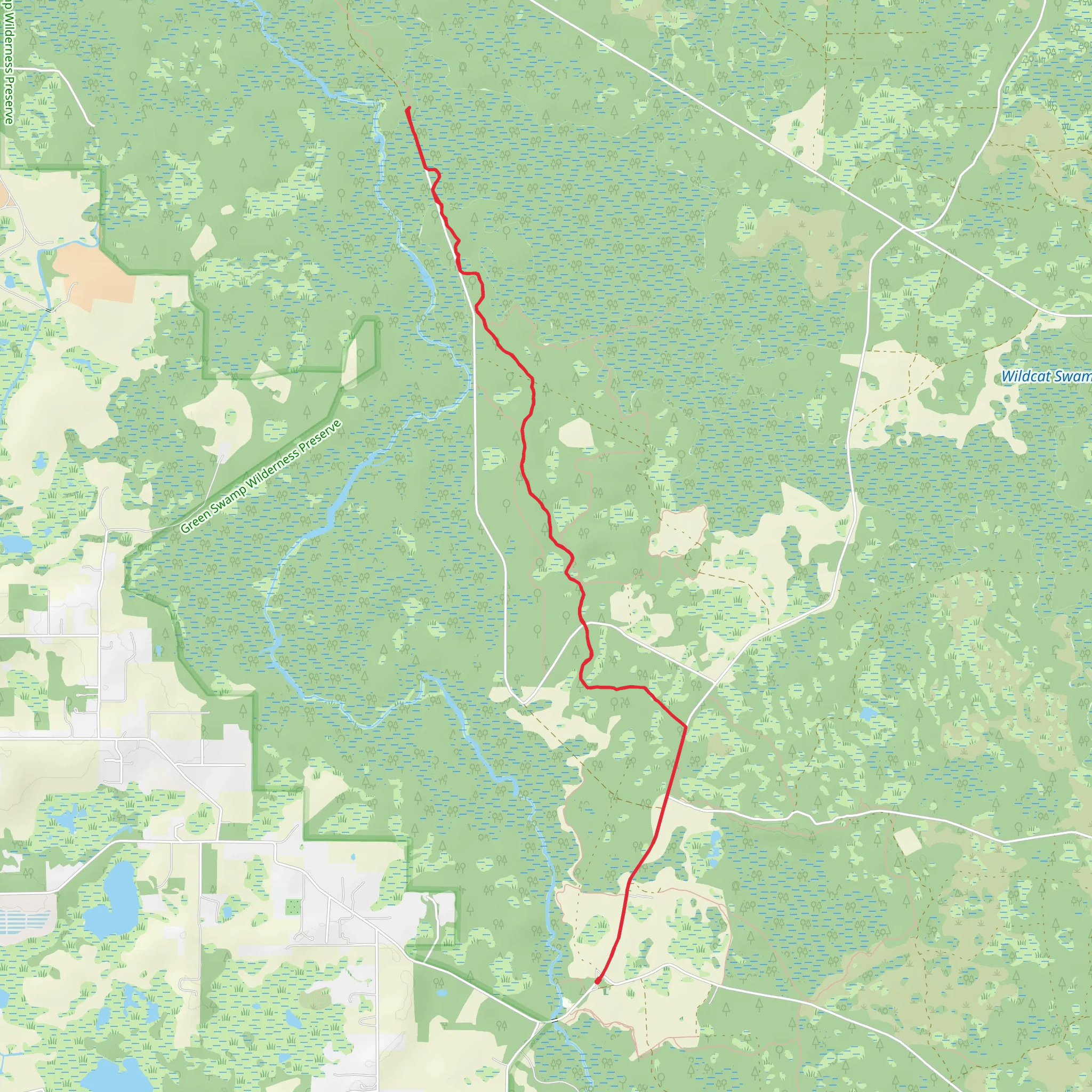 Florida National Scenic Trail from Sumner Lake Road mobile static map