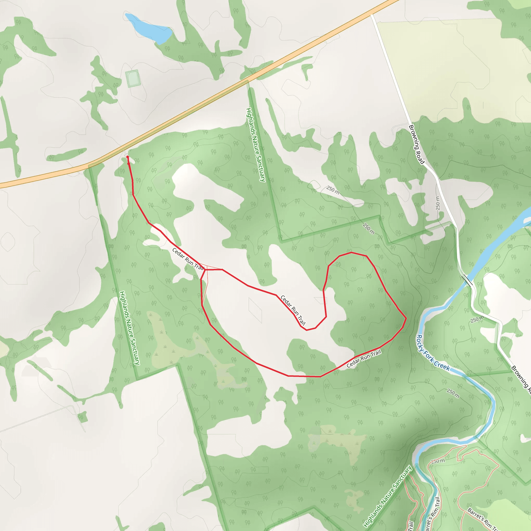 Cedar Run Loop Trail mobile static map